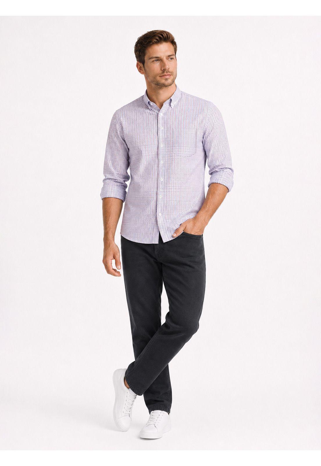Camisa Oxford Spandex Regular Fit Rojo Arrow CM34009RO-3