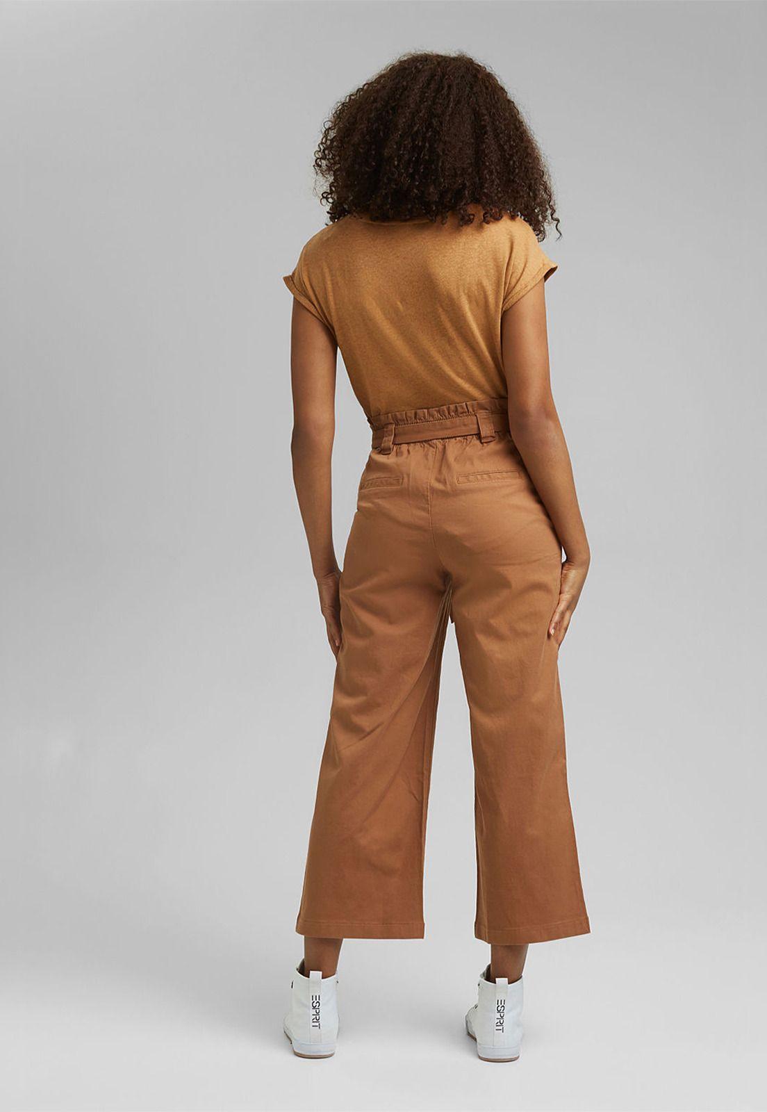 Pantalón Mujer Culotte Con Lino Esprit-1