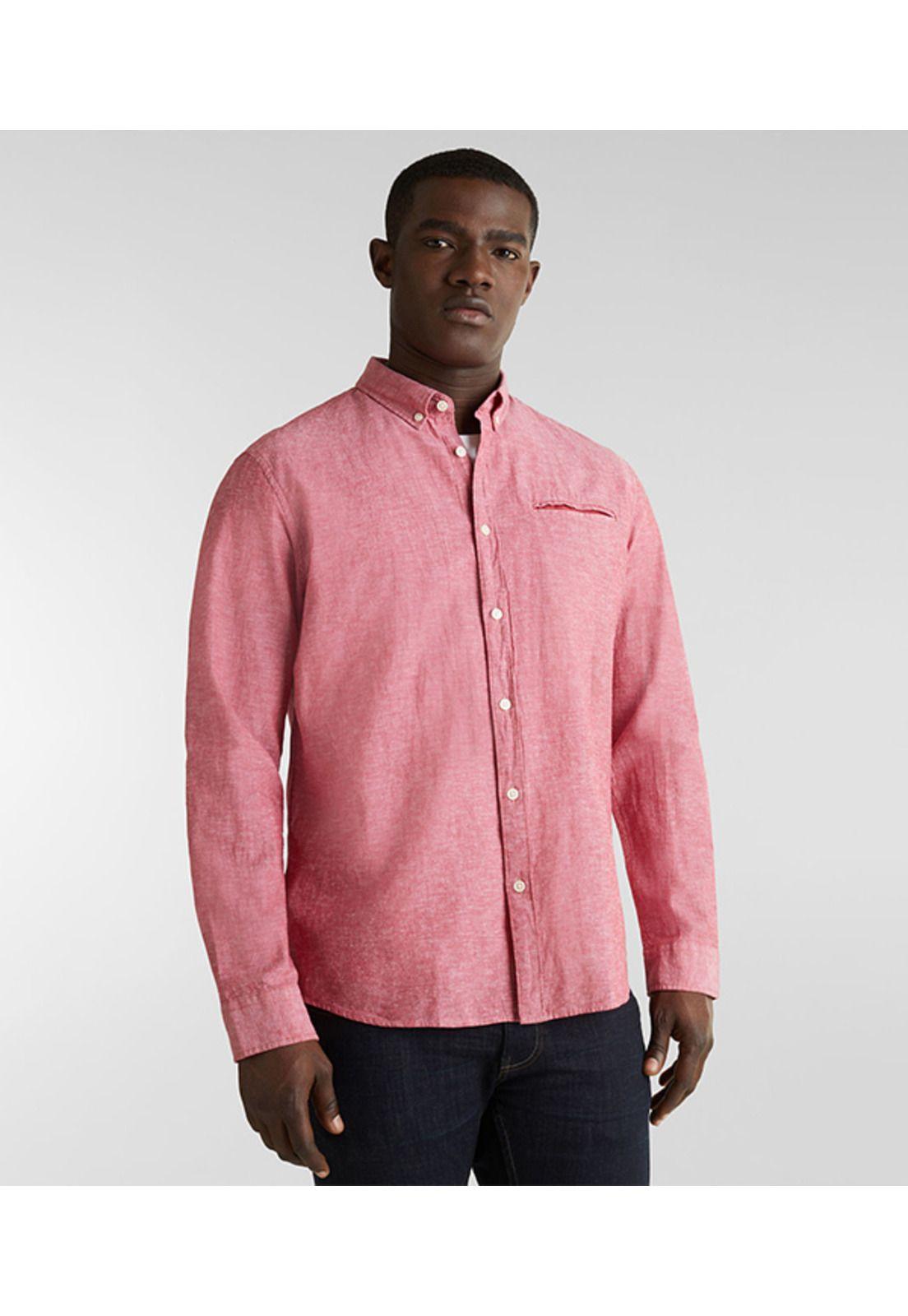 Con lino: camisa regular-0