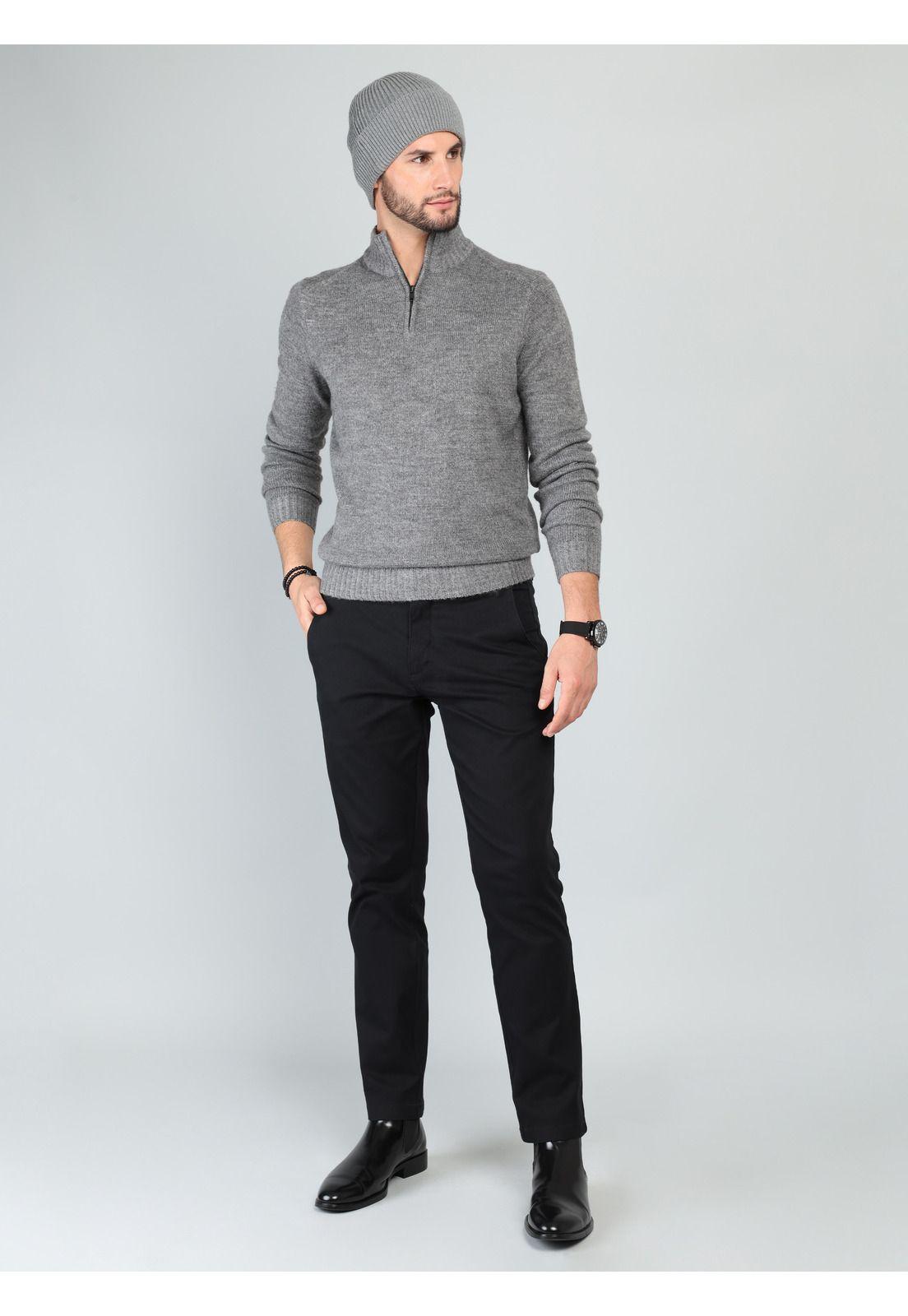 Sweater Cuello Alto Regular Fit Gris Arrow SW33098GR-3