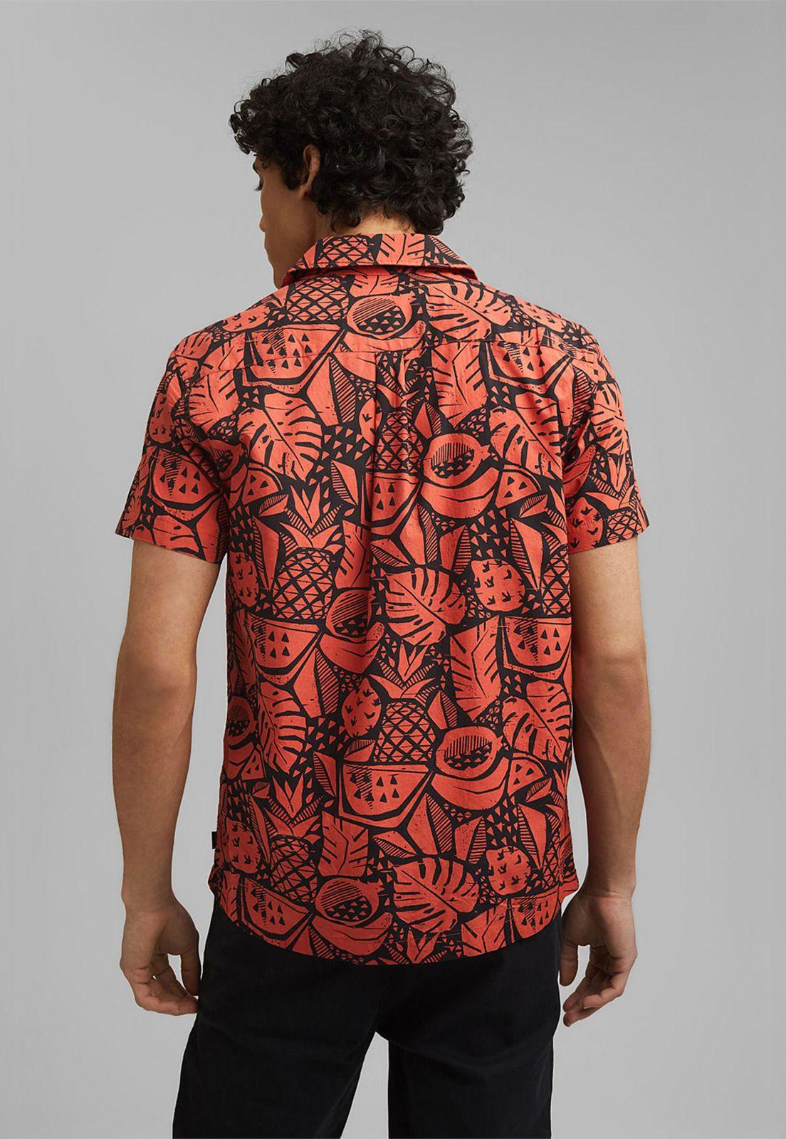 Camisa Regular Con Estampado Esprit Azul oscuro-5