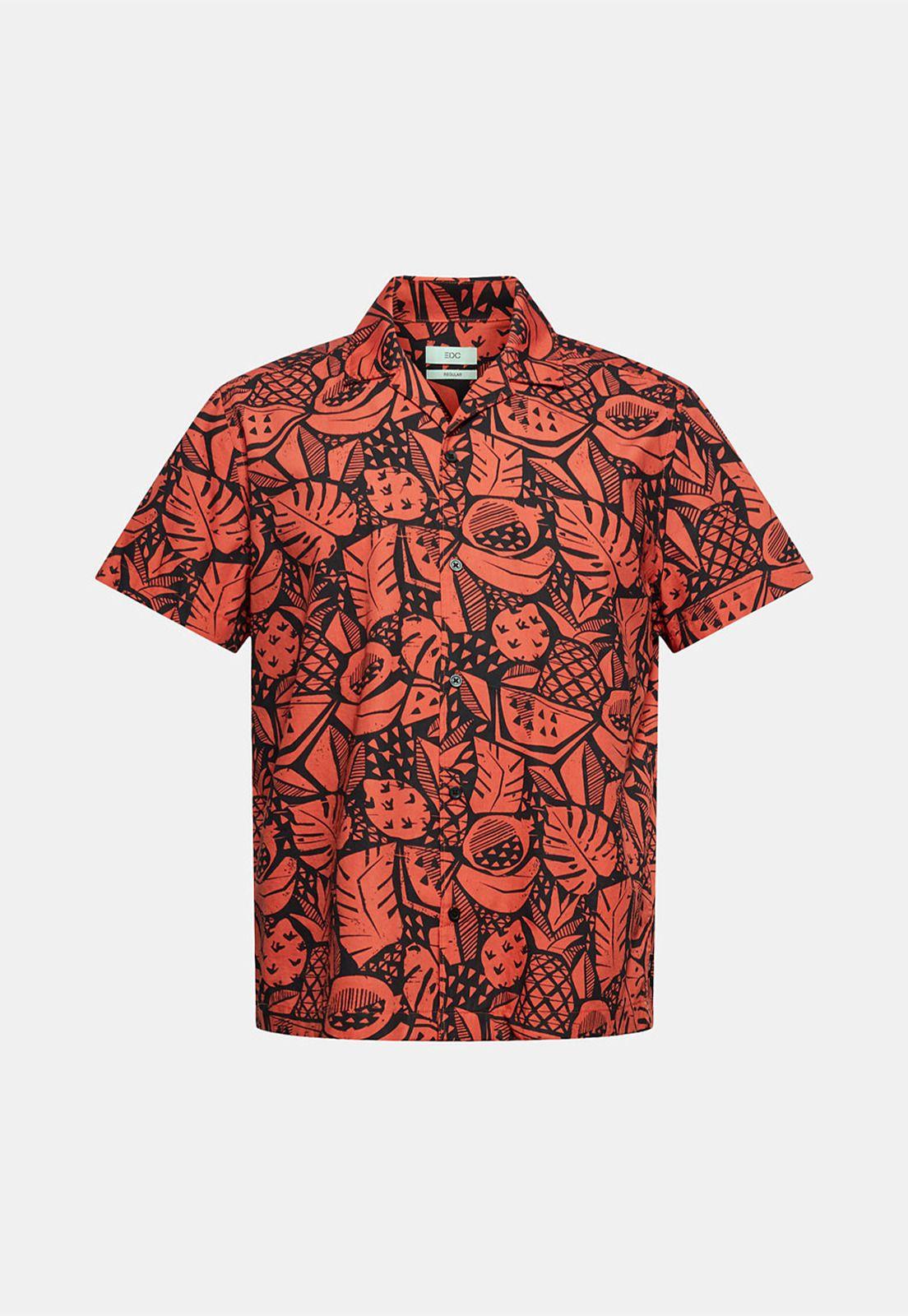 Camisa Regular Con Estampado Esprit Azul oscuro-7