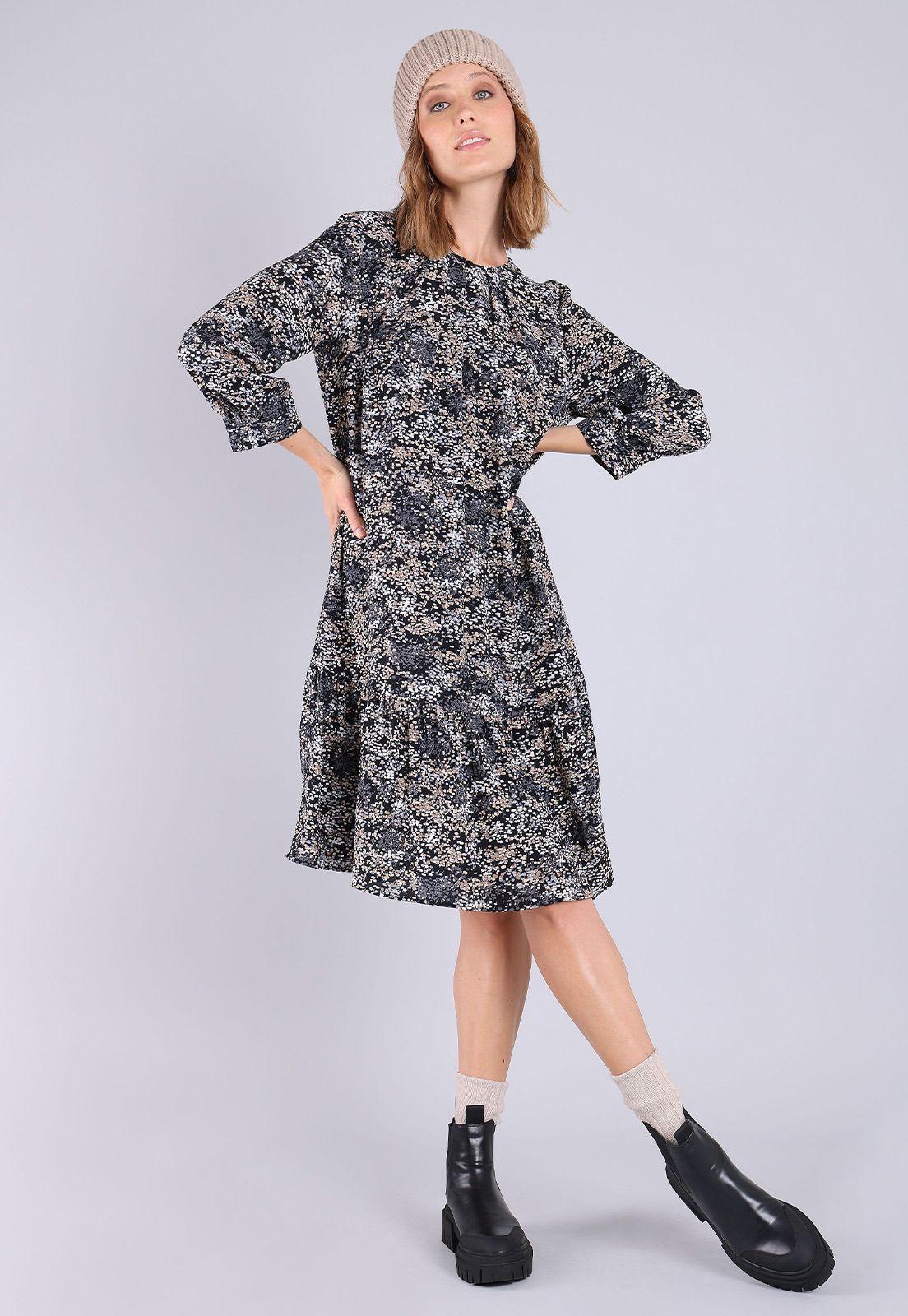Vestido manga larga con estampado Mujer Esprit-0