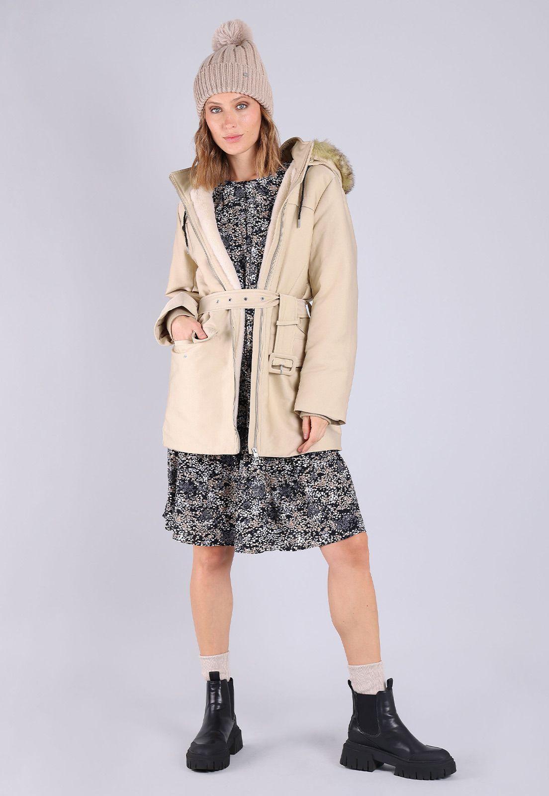 Vestido manga larga con estampado Mujer Esprit-2
