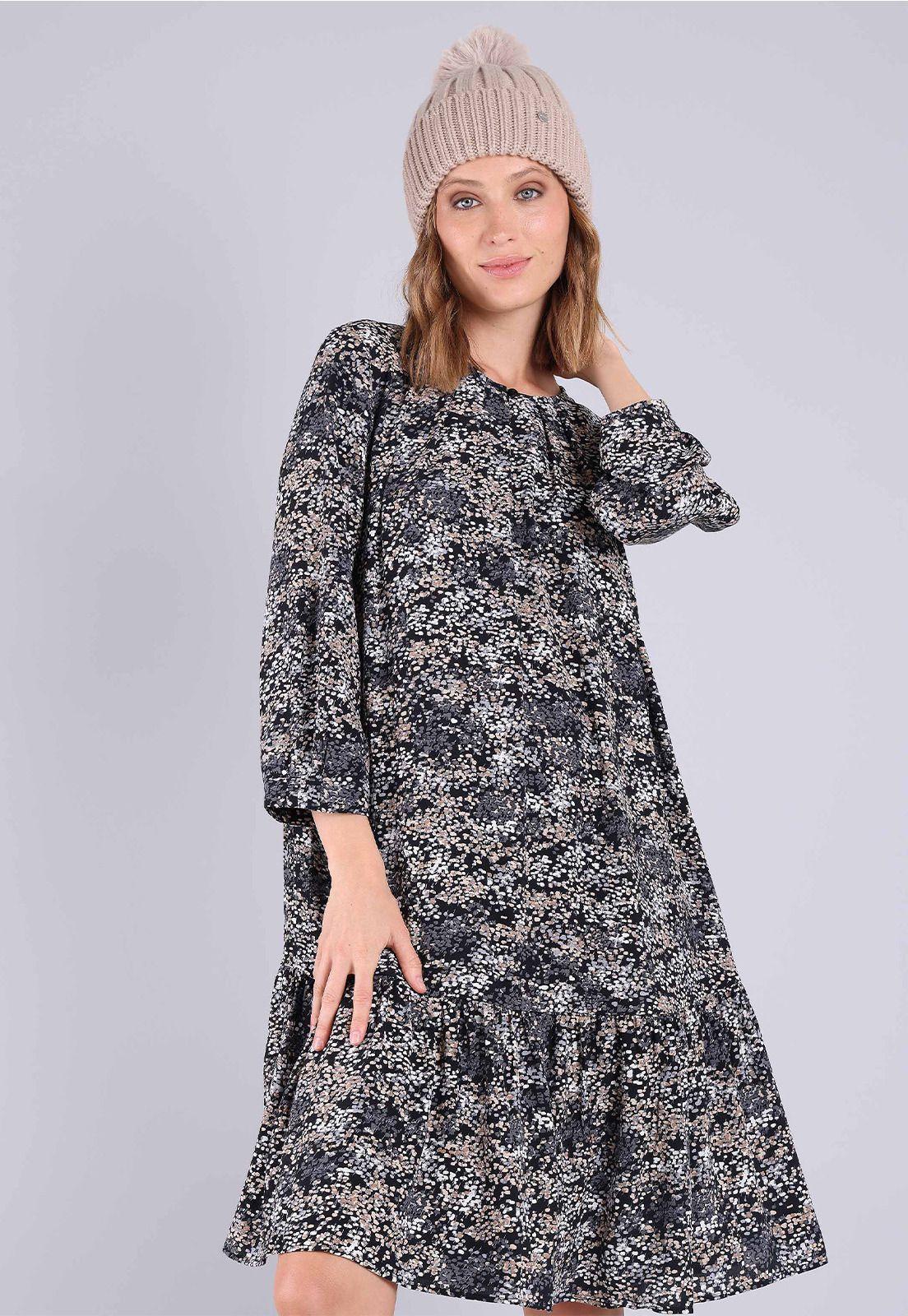 Vestido manga larga con estampado Mujer Esprit-3