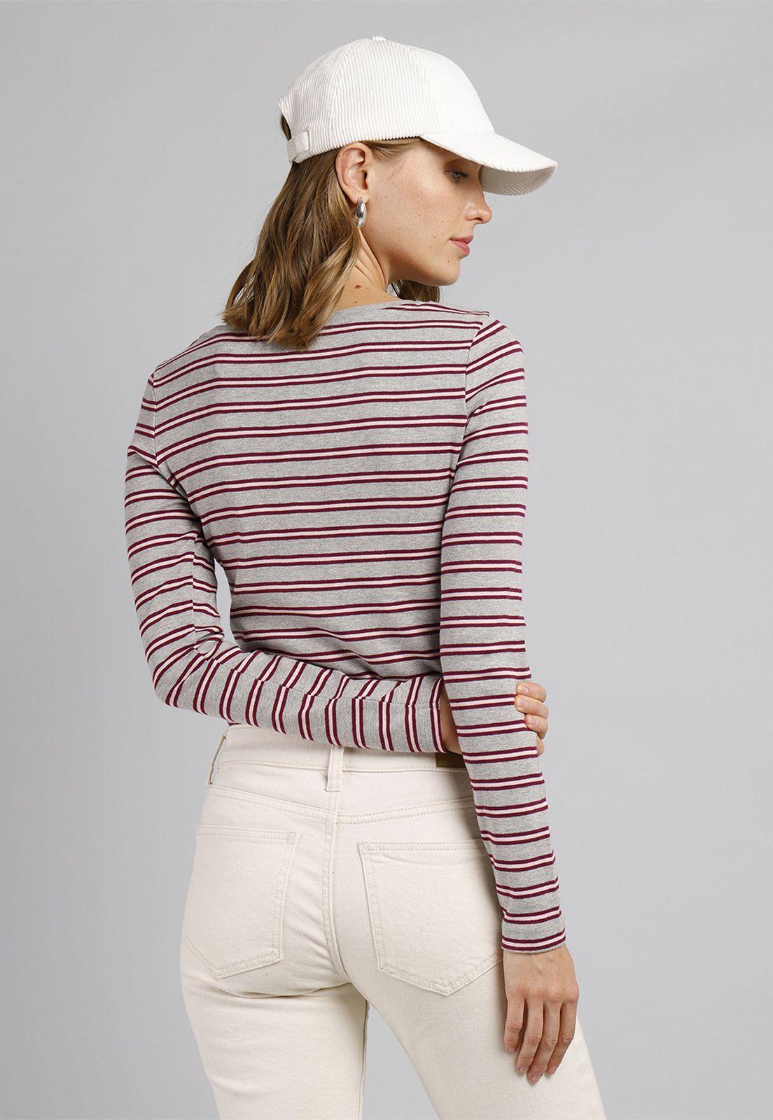 Polera Manga Larga A Rayas Mujer Esprit 995EE1K301-1