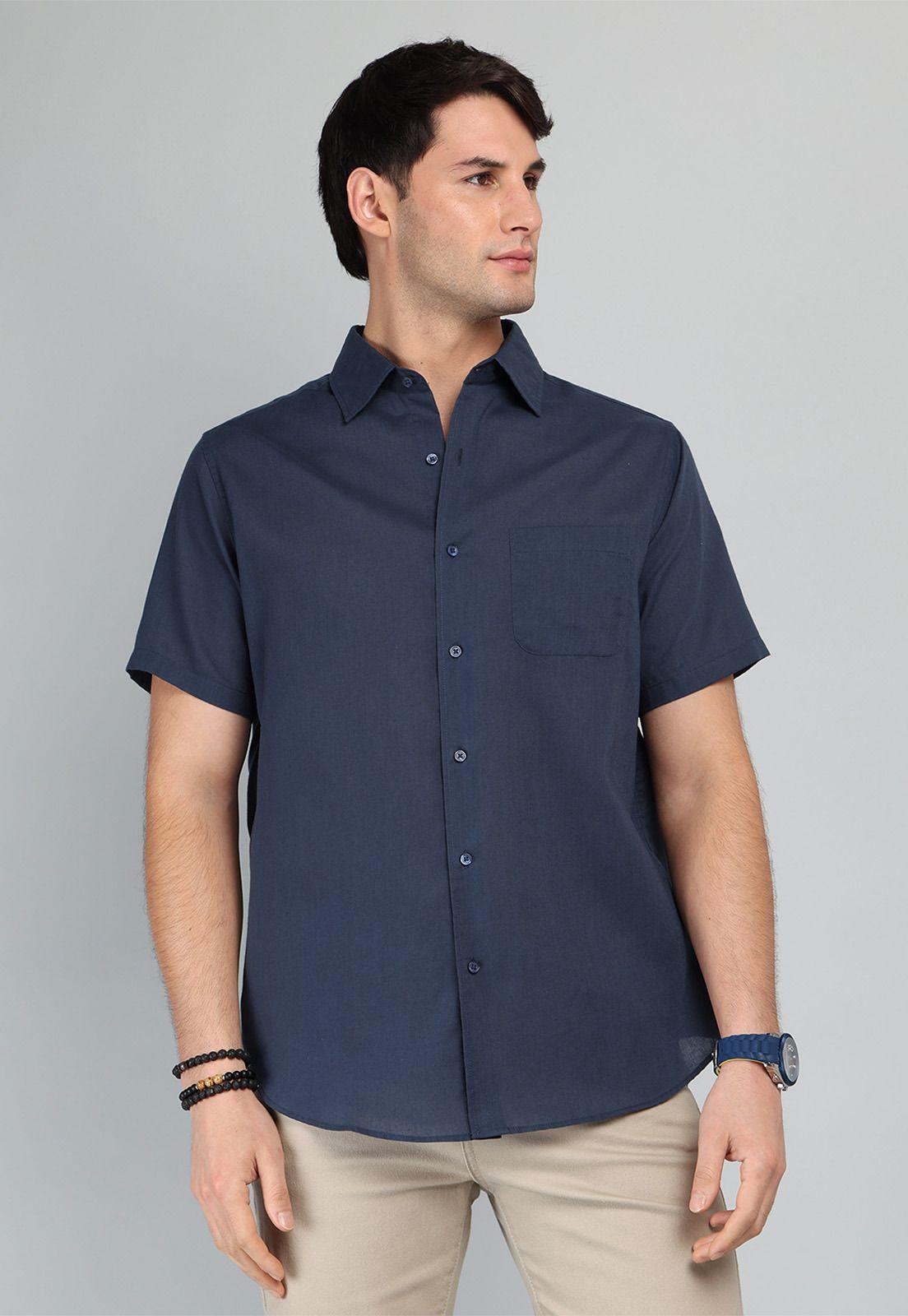 Camisa Lisa Manga Corta Soviet SCVF018AZ-0