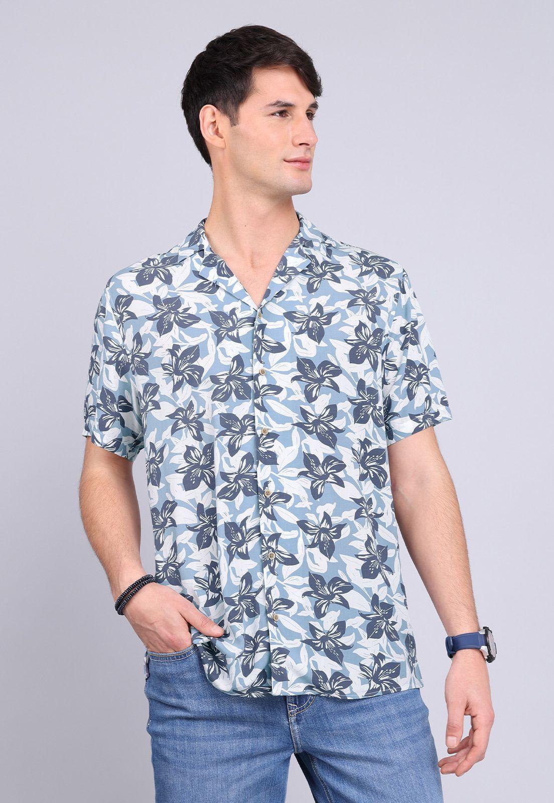 Camisa Flores Manga Corta Guy Laroche GLBVF15DE-0