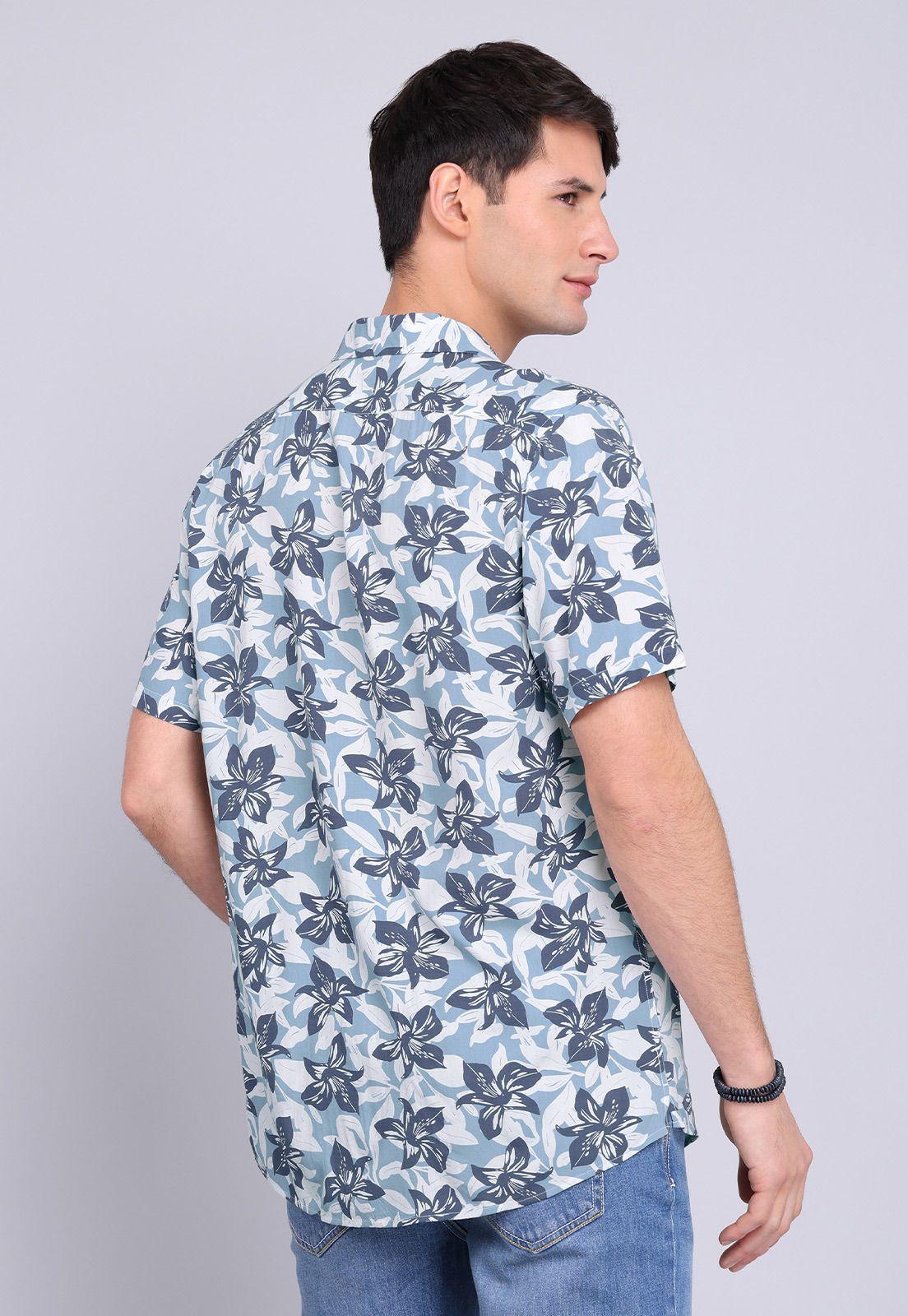 Camisa Flores Manga Corta Guy Laroche GLBVF15DE-1