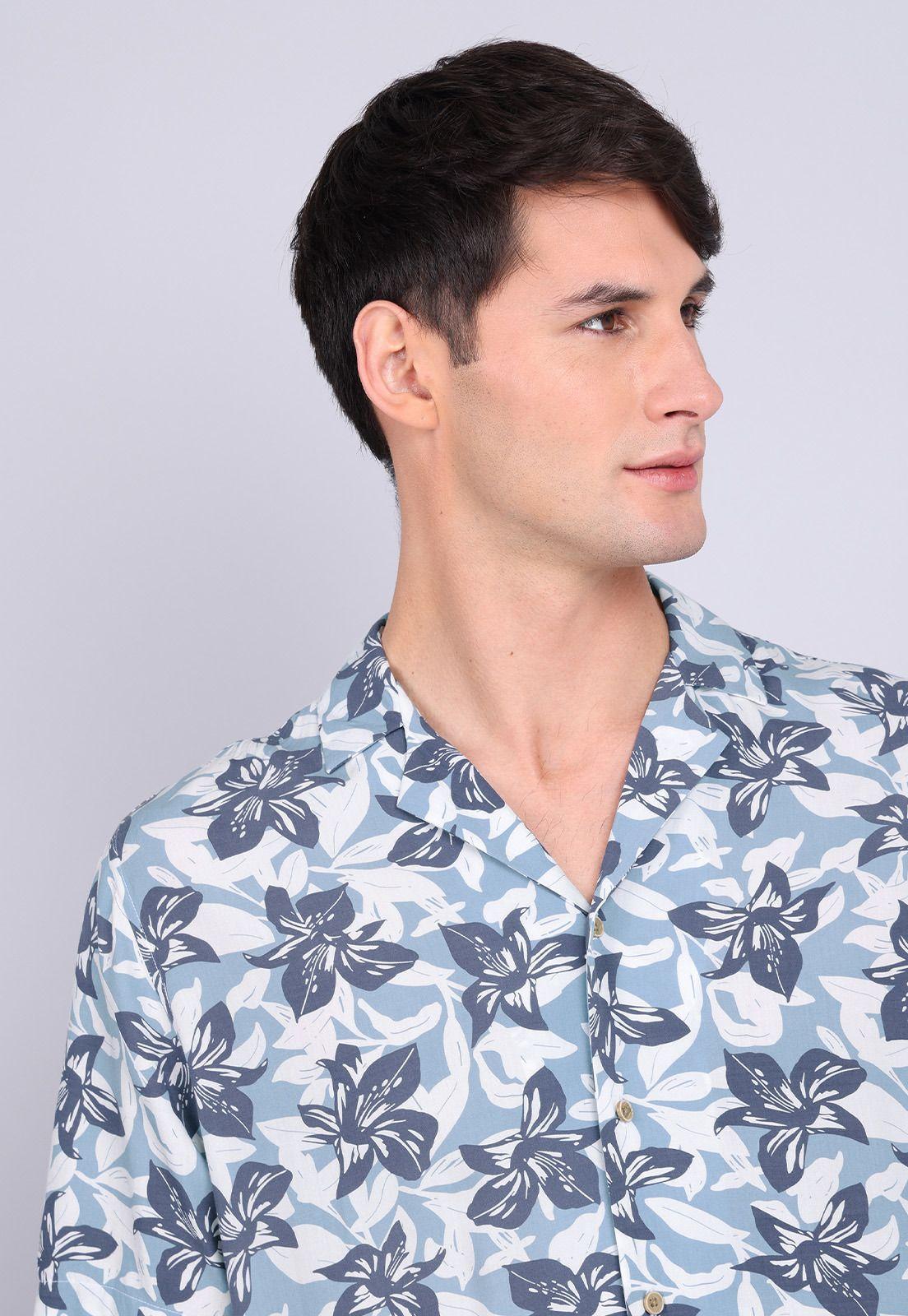 Camisa Flores Manga Corta Guy Laroche GLBVF15DE-2