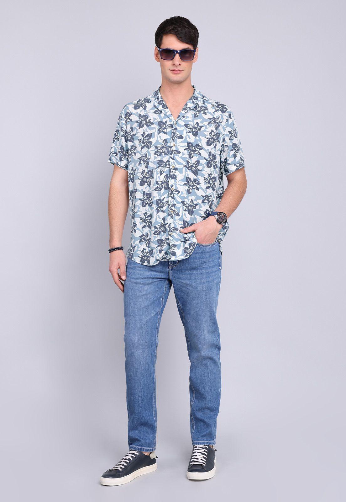 Camisa Flores Manga Corta Guy Laroche GLBVF15DE-3