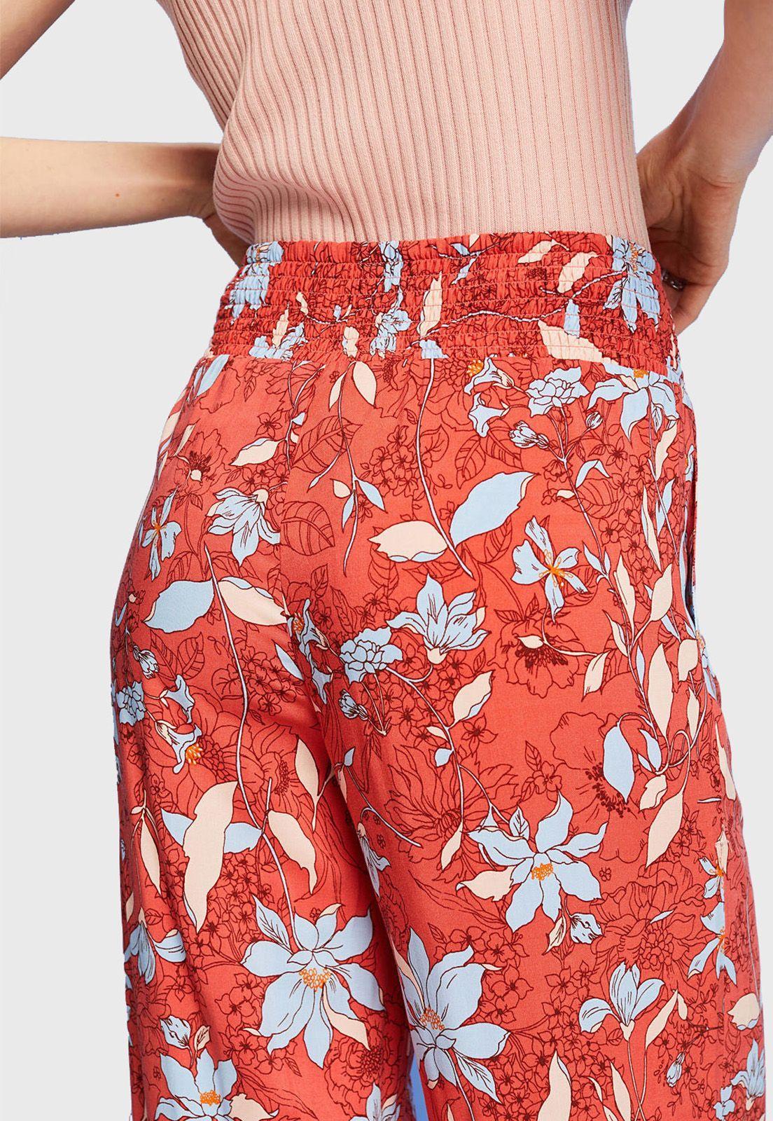 Pantalón Estampado Cintura Elástica Mujer Esprit Azul marino-2