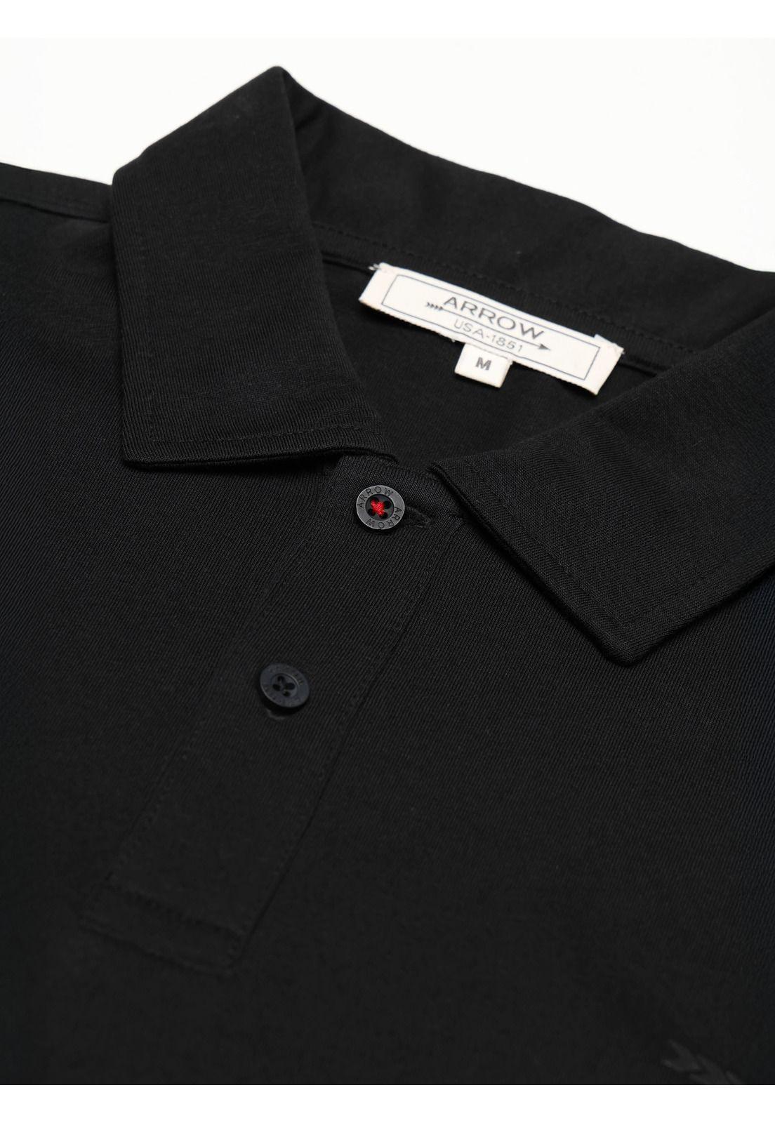 Polera Algodón Lisa Regular Fit Negro Arrow PO34040NE-4