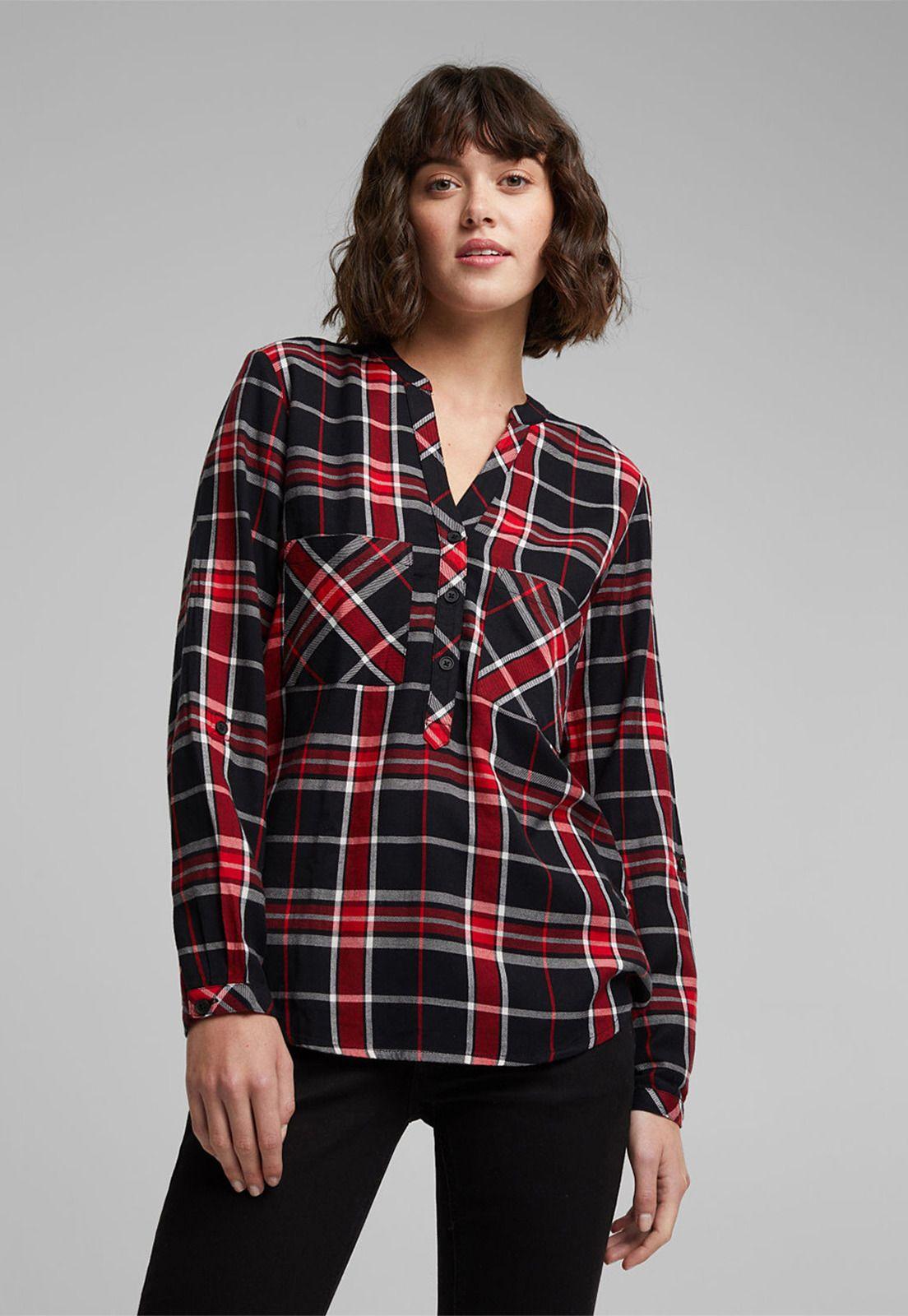 Blusa Manga Larga A Cuadros Esprit-0
