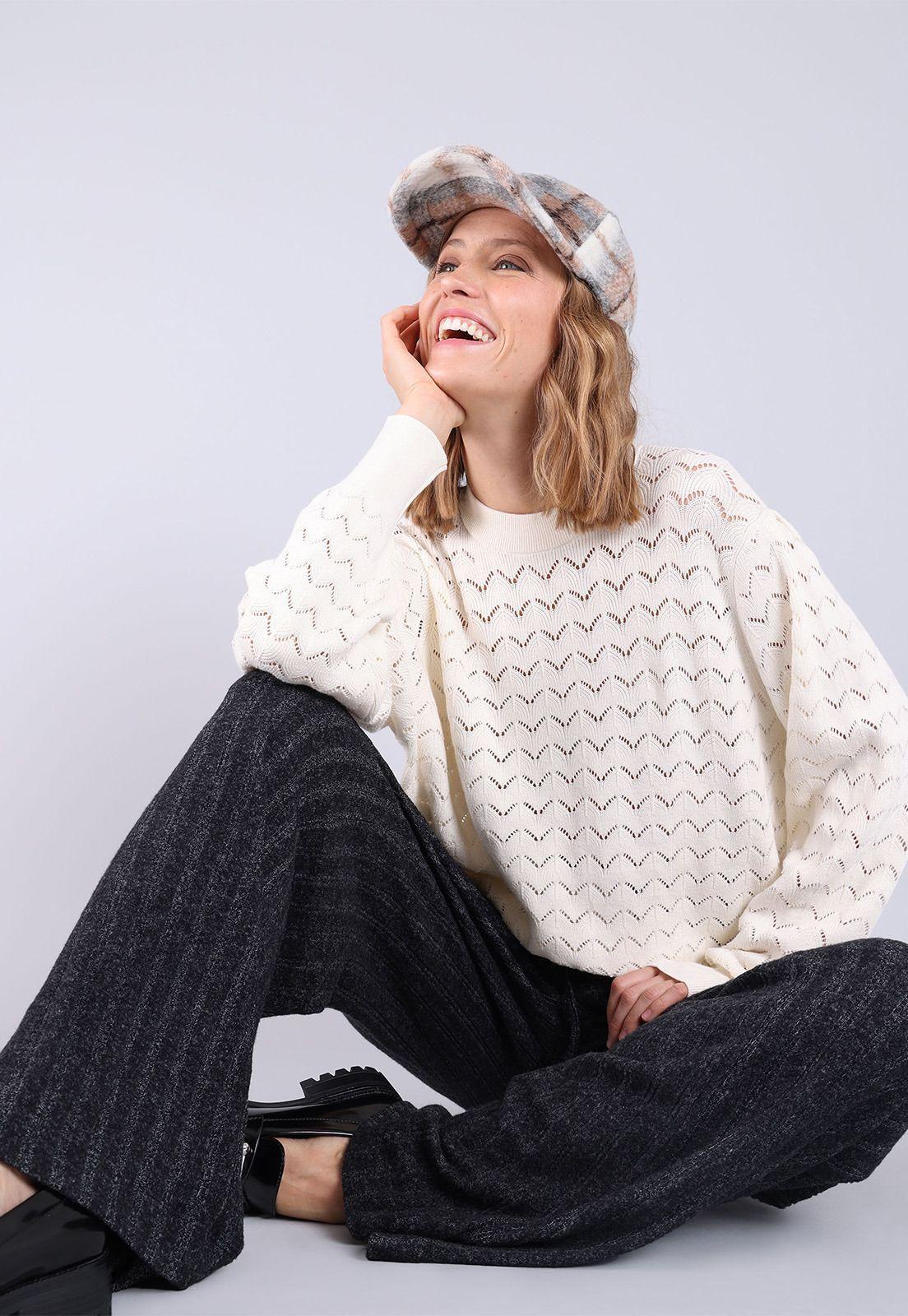 Pantalón De Punto Acanalado Mujer Esprit-3