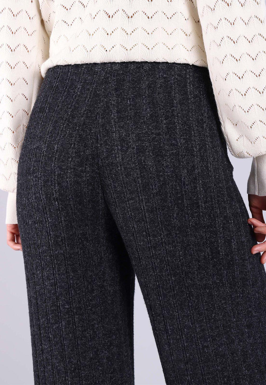 Pantalón De Punto Acanalado Mujer Esprit-4