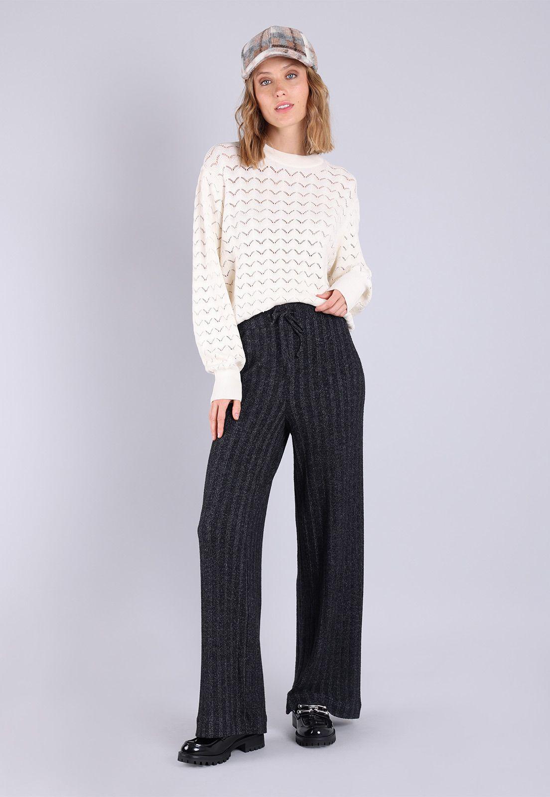 Pantalón De Punto Acanalado Mujer Esprit-5