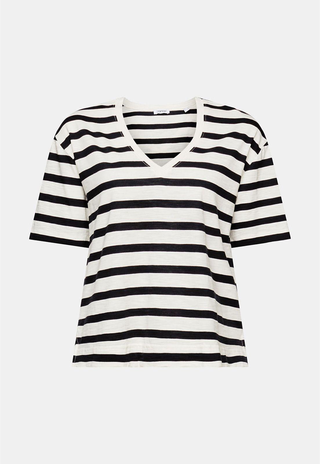 Polera Rayada Cuello V Mujer Esprit 034EE1K328-3