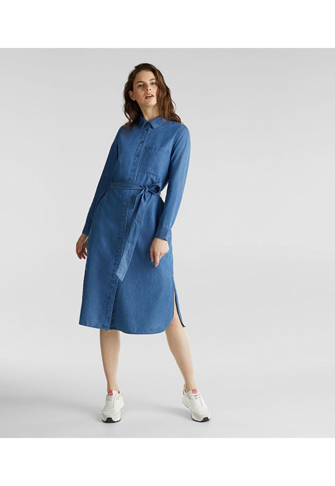 Vestido camisero con lyocell-0