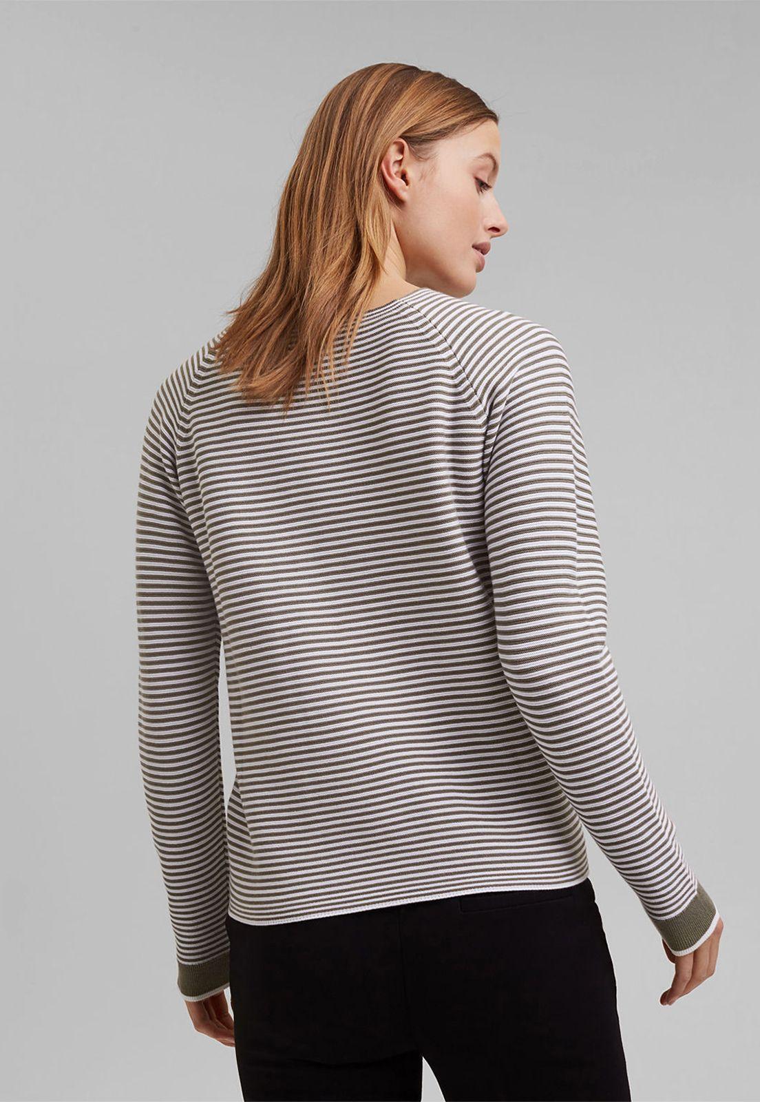 Sweater A Rayas Con Mangas Raglán Mujer Esprit Azul marino-1