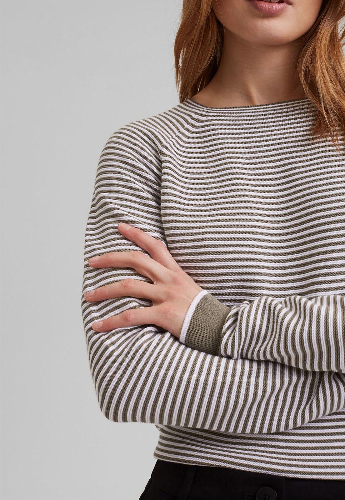 Sweater A Rayas Con Mangas Raglán Mujer Esprit Azul marino-2