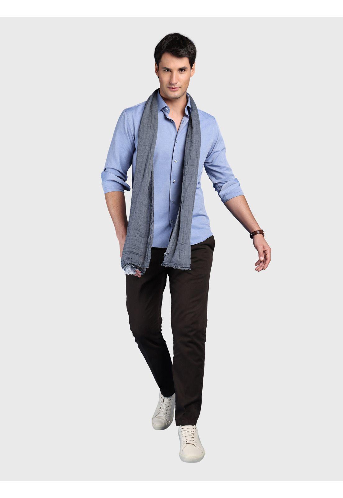 Camisa Melange Slim Fit Azul Arrow CMI3334AZ-3