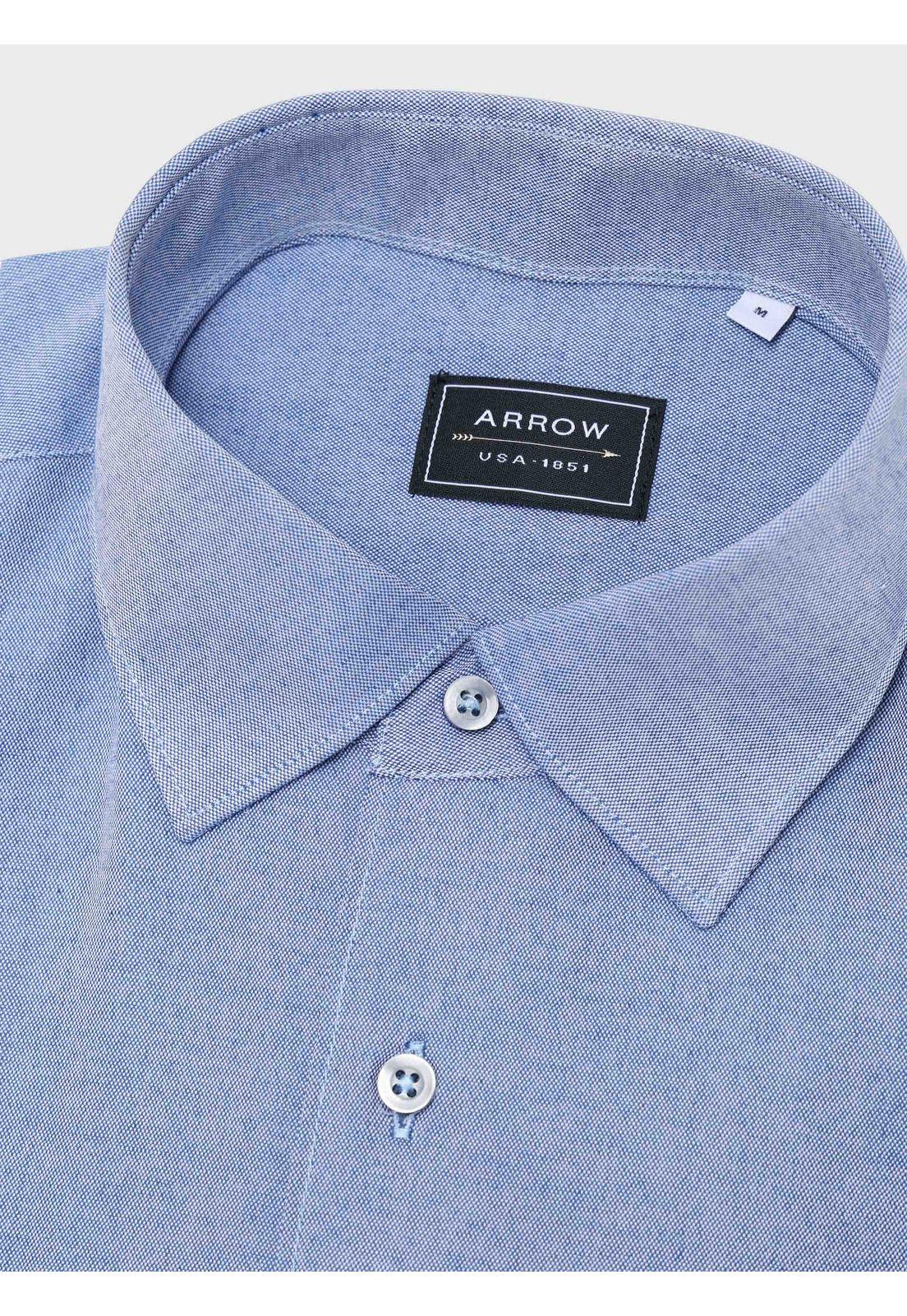 Camisa Melange Slim Fit Azul Arrow CMI3334AZ-4