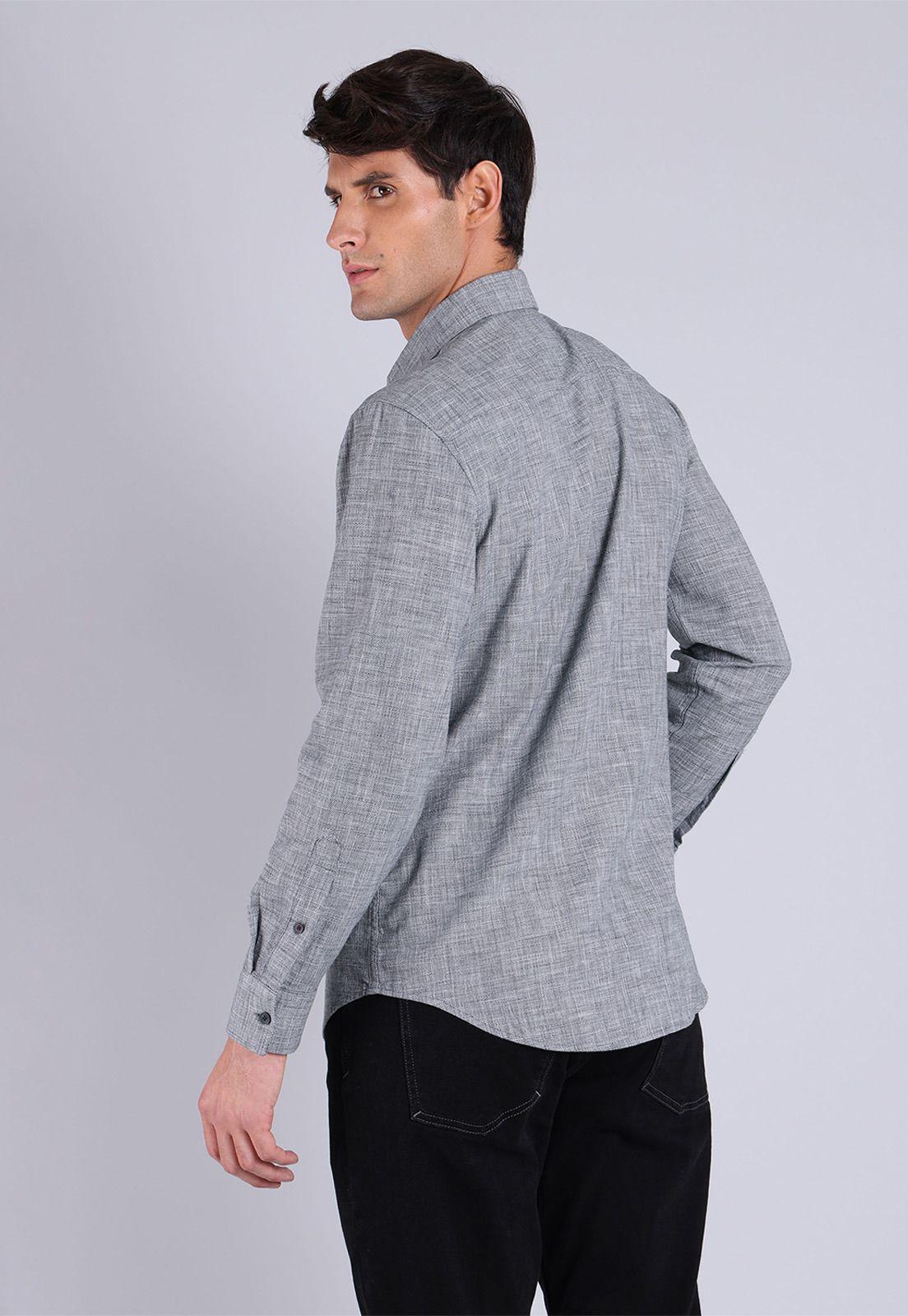 Camisa Manga Larga Tejido Jaspeado Hombre Esprit 073CC2F301-1