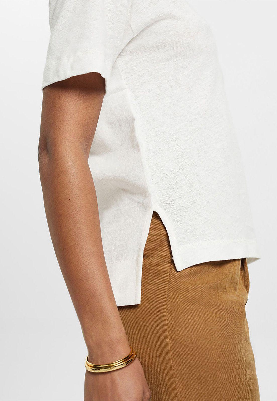 Polera En Mezcla De Lino Clásica Mujer Esprit-2