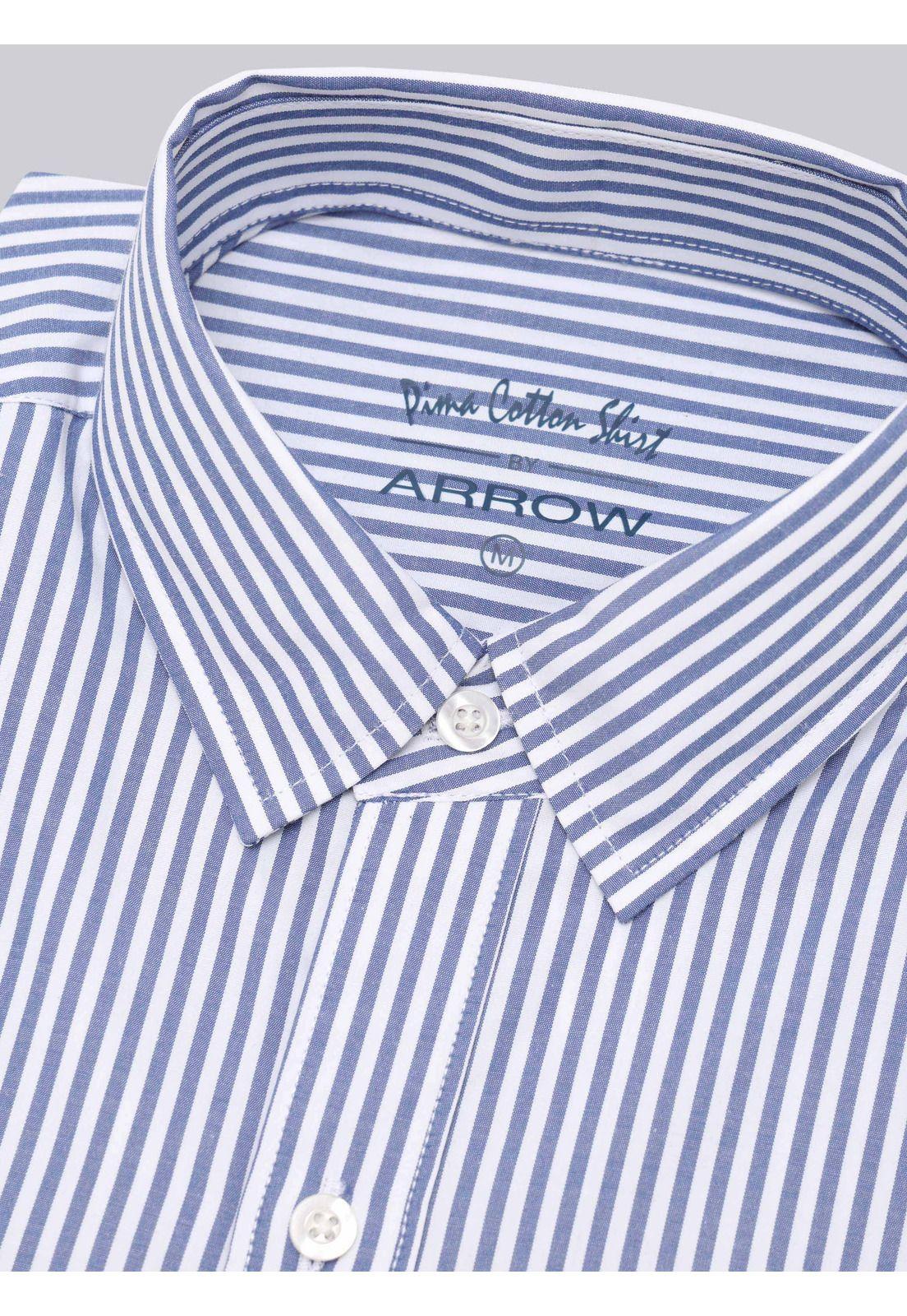 Camisa A Rayas Regular Fit Azul Arrow CM33060AZ-4