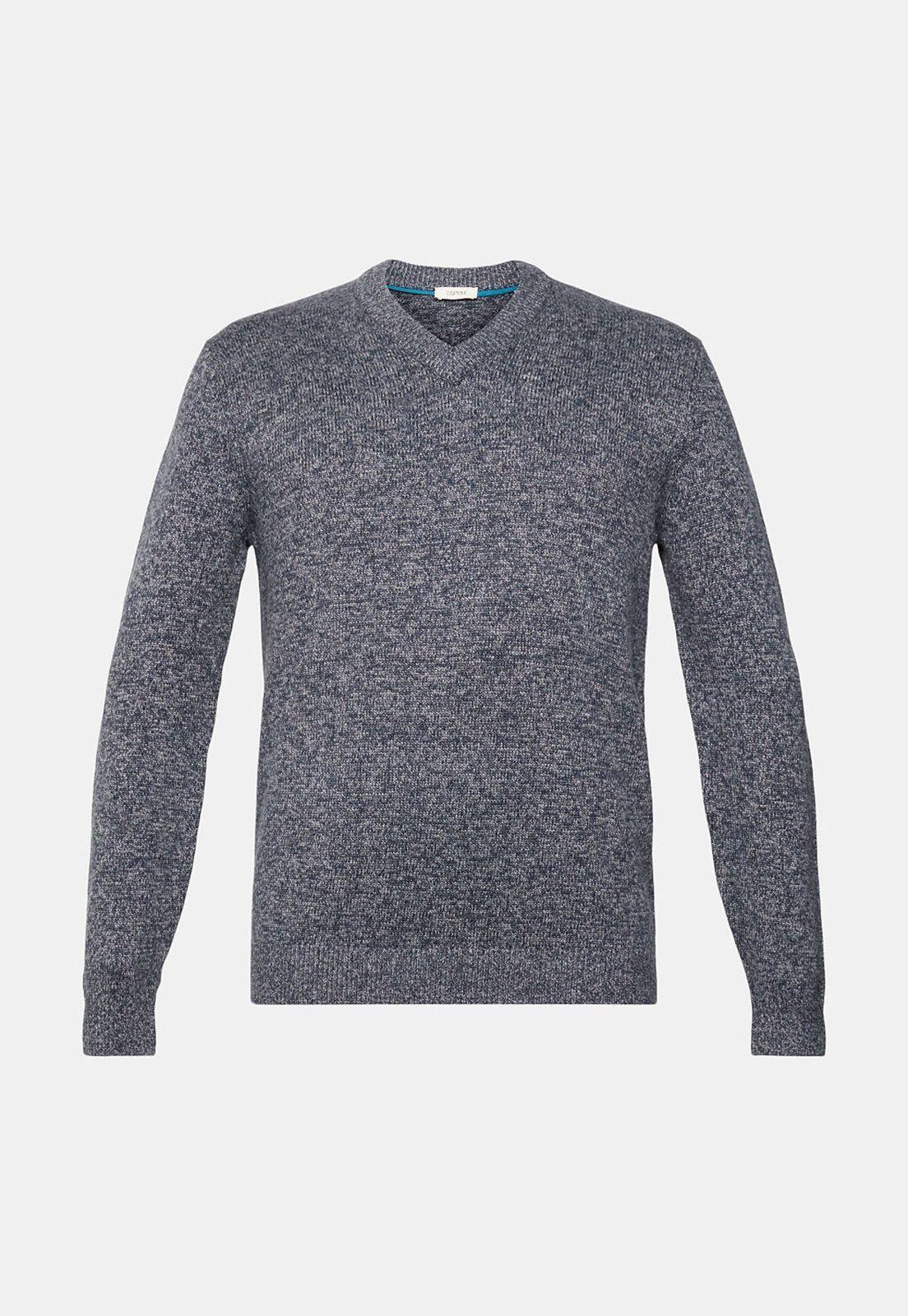 Sweater De Punto Bicolor Hombre Esprit Naranja-3