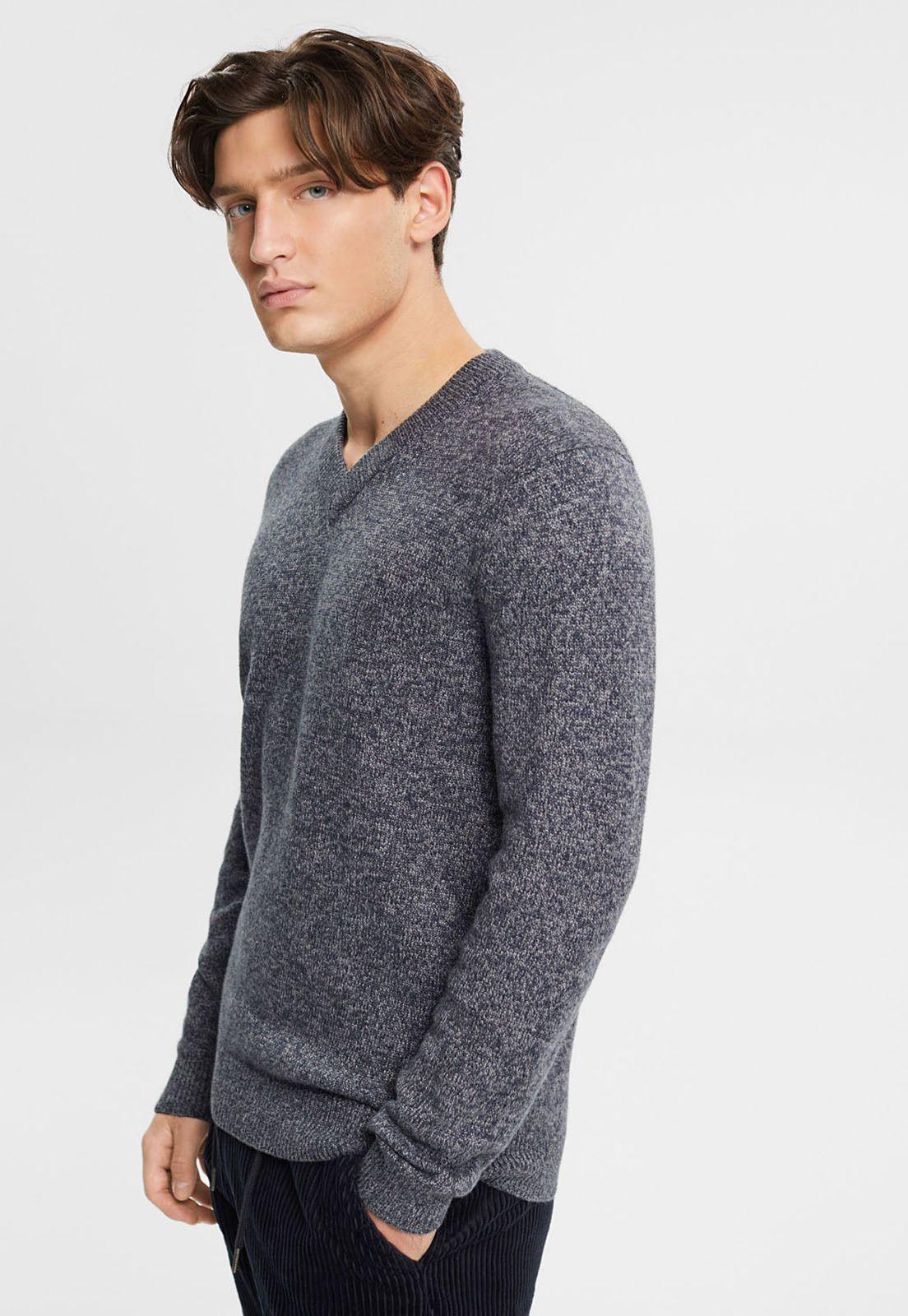 Sweater De Punto Bicolor Hombre Esprit Naranja-0