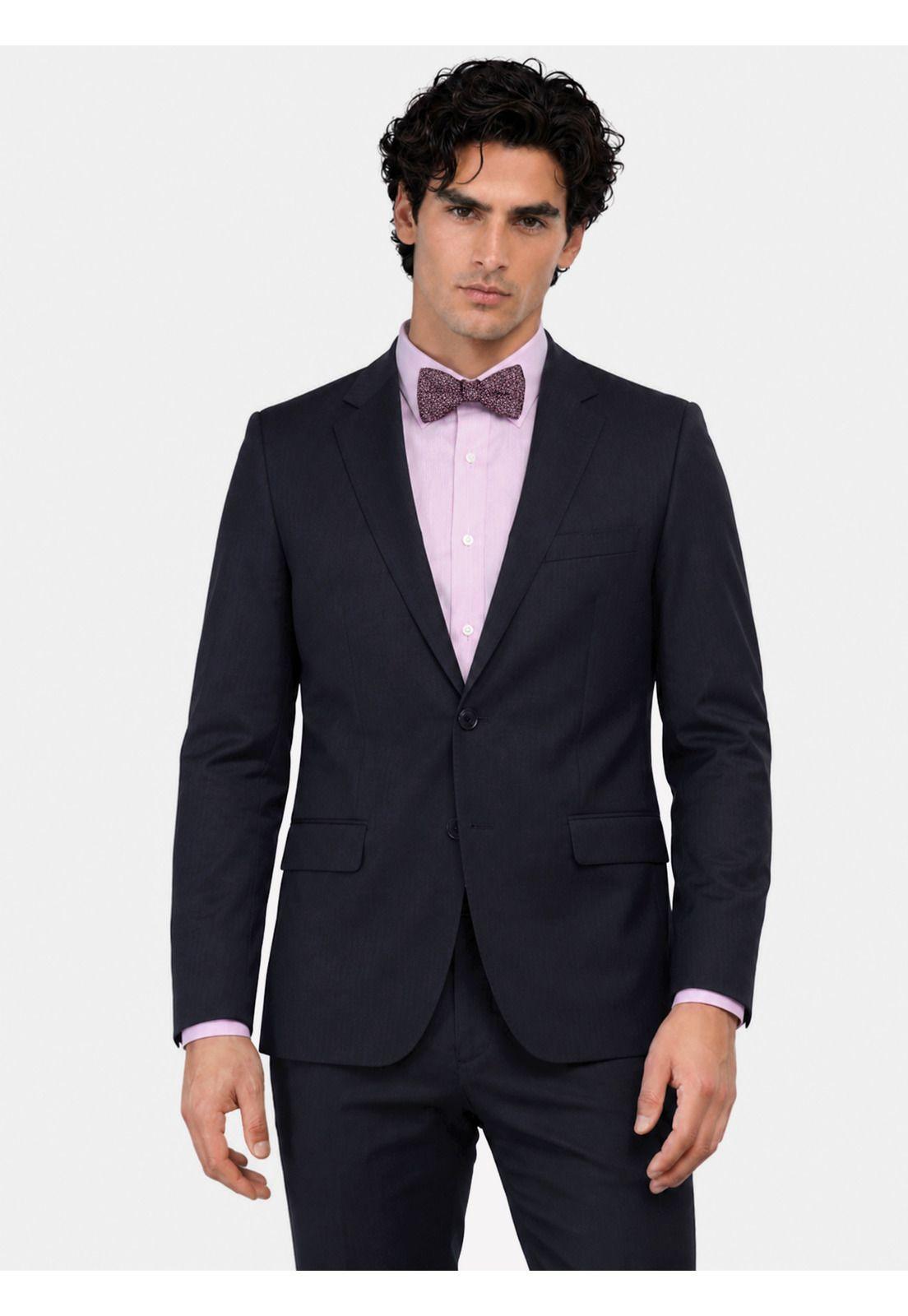 Traje Lana Texturado Tailored Fit Azul Marino Arrow AM3401NB-2