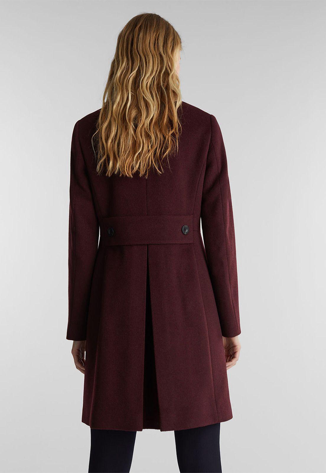 Abrigo Mujer Cuello Alto Con Lana Esprit-2