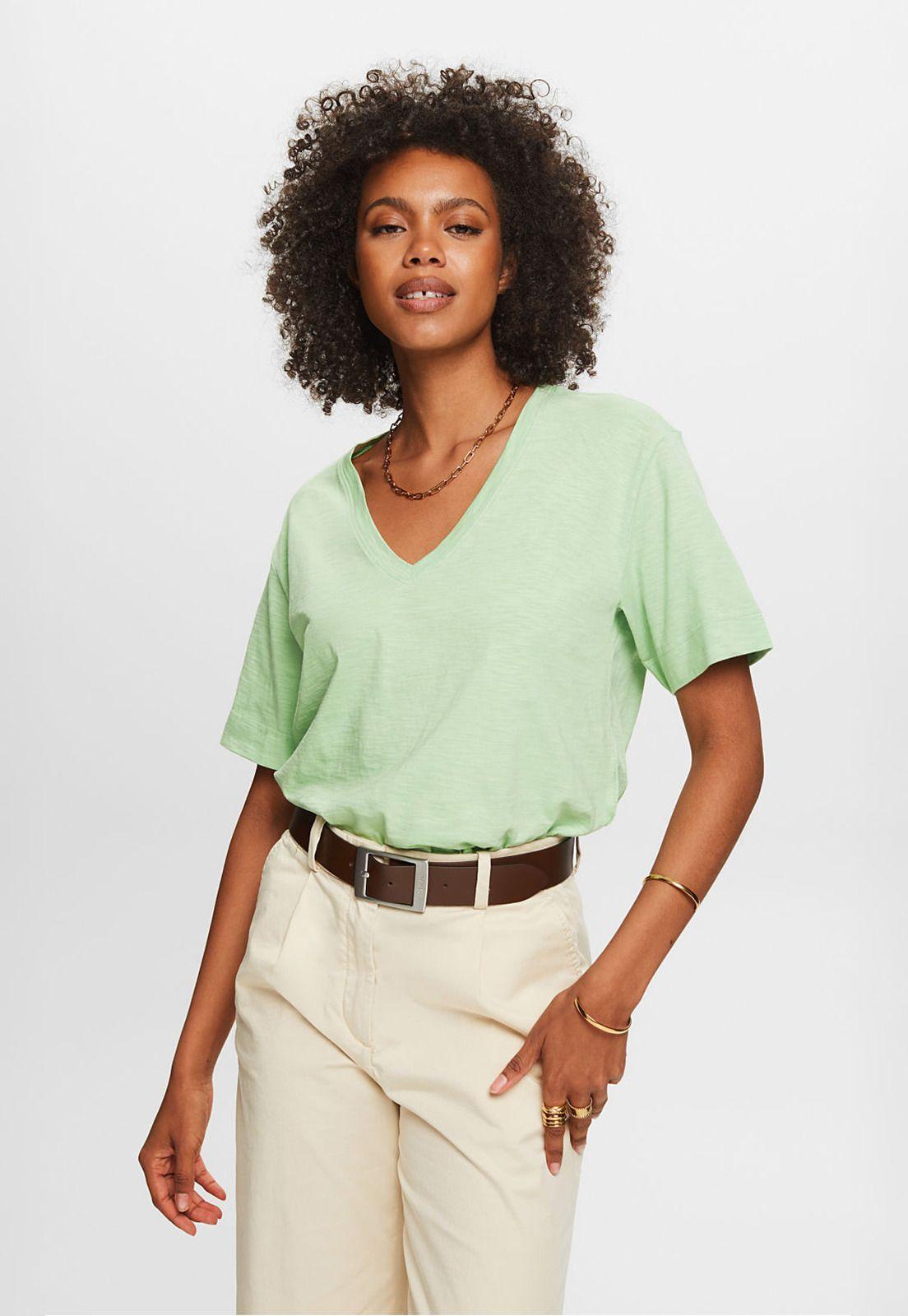 Polera Flameada Cuello V Mujer Esprit 034EE1K327-0