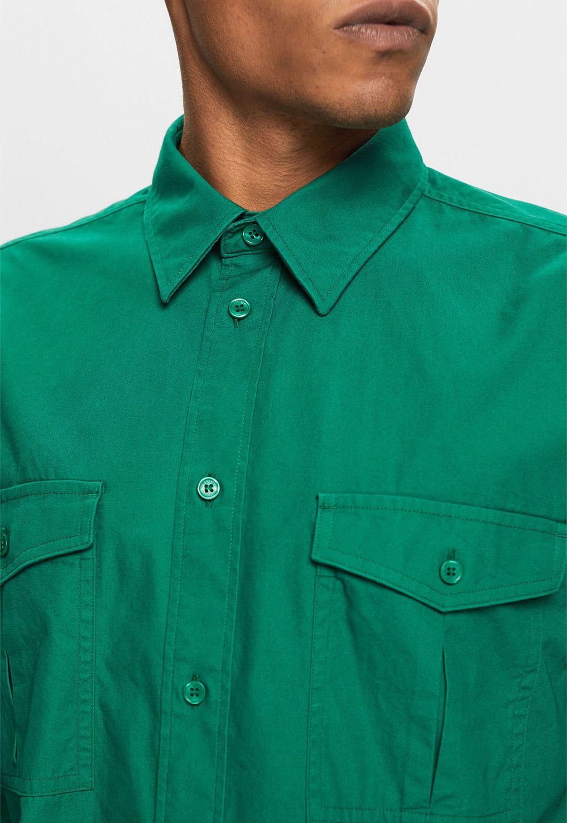 Camisa Manga Larga Con Dos Bolsillos Hombre Esprit Azul cielo-3