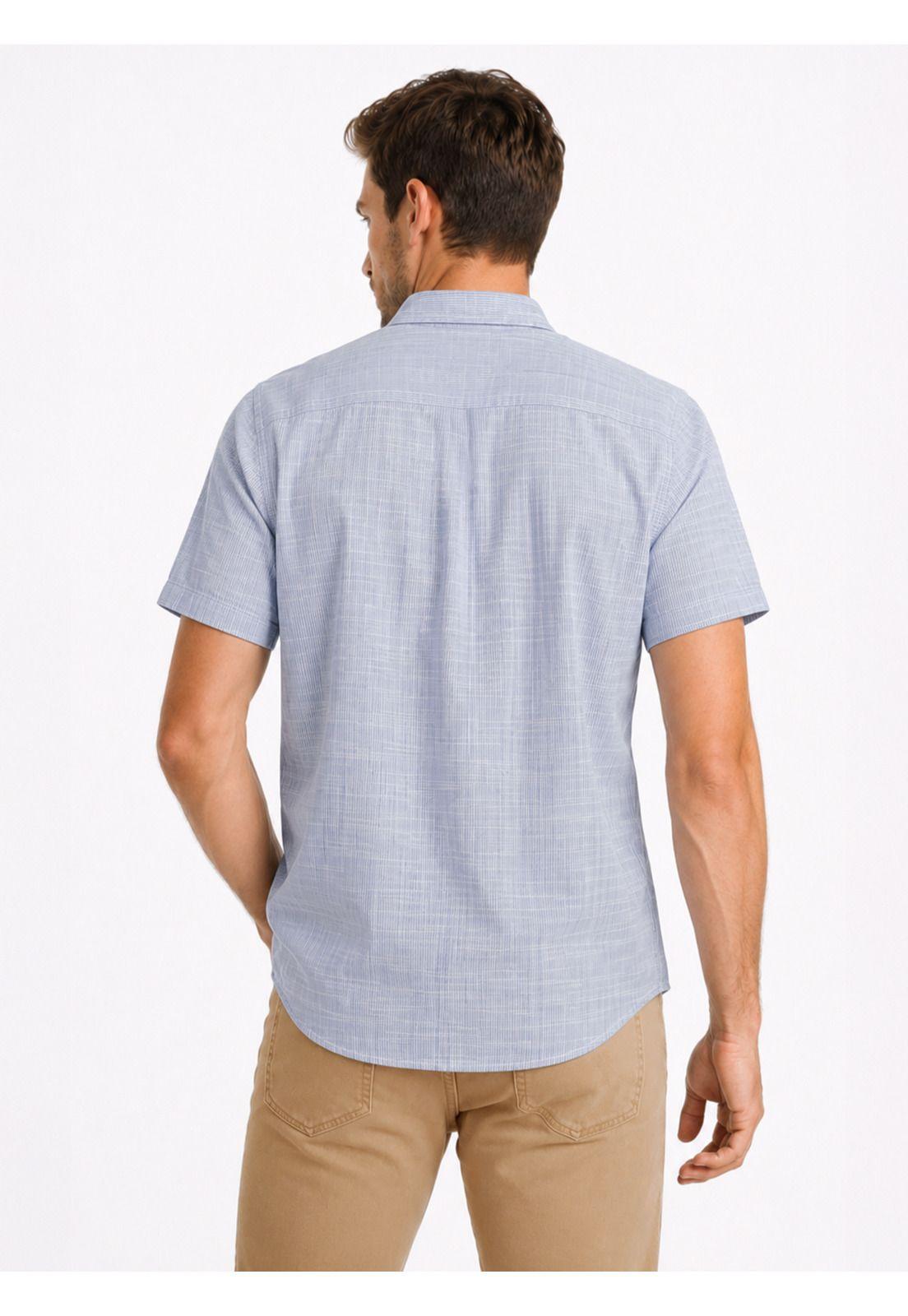 Camisa Texturada Regular Fit Azul Arrow CM34017AZ-1