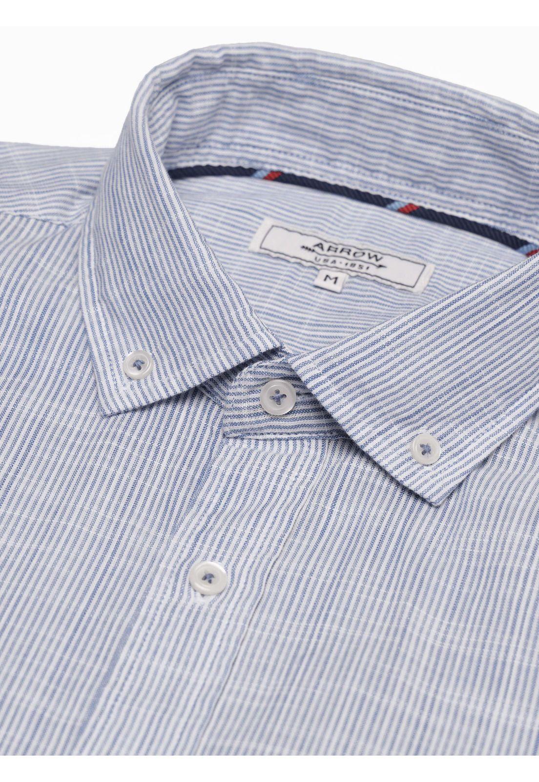 Camisa Texturada Regular Fit Azul Arrow CM34017AZ-4