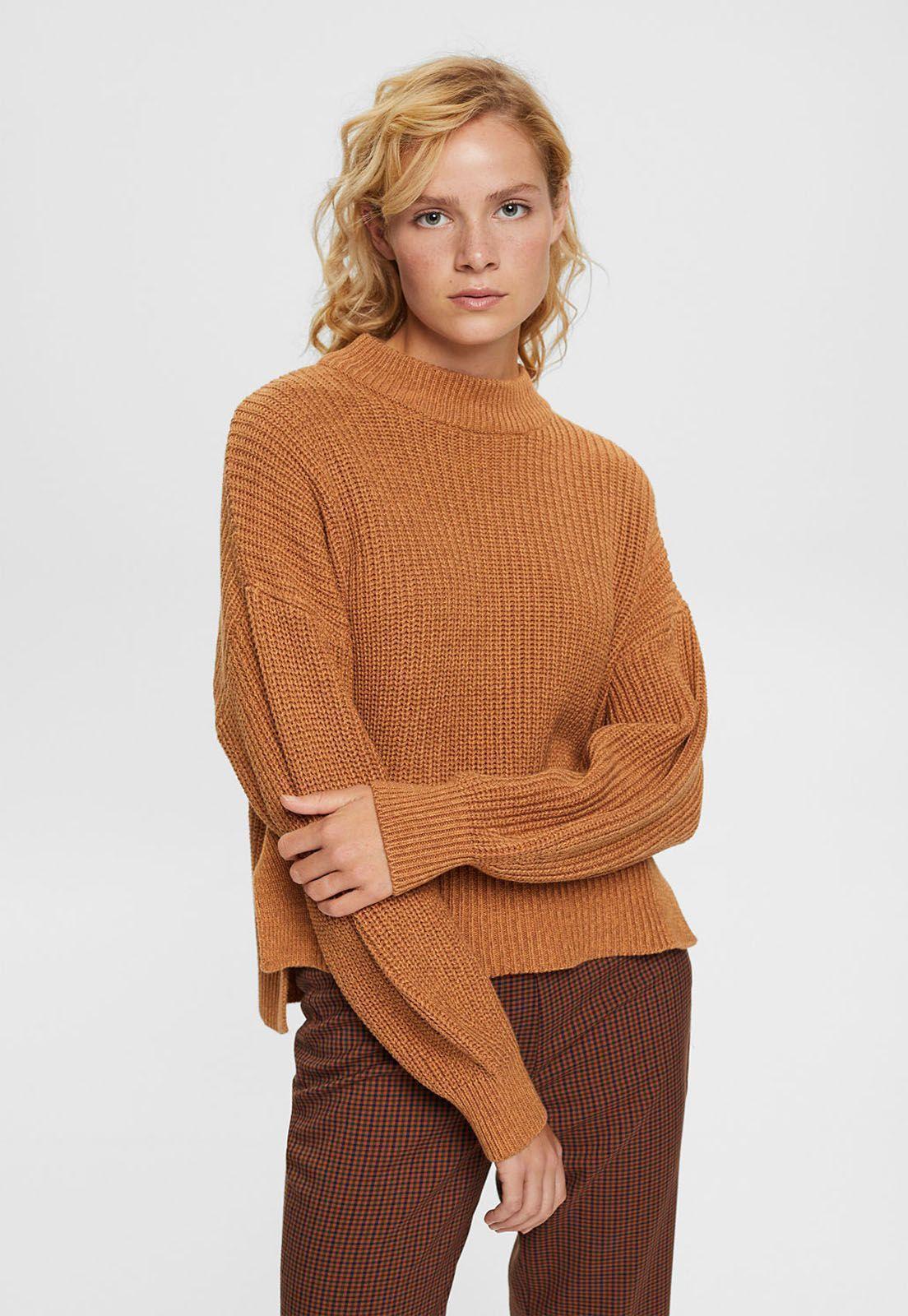 Sweaters De Punto Acanalado Mujer Esprit-0