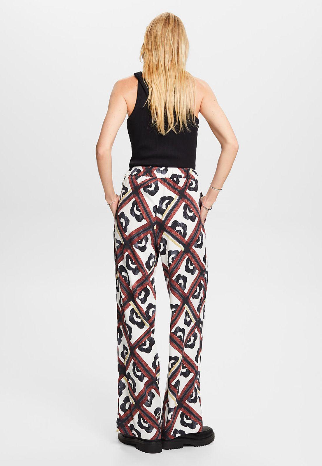 Pantalón Pierna Ancha Estampado Floral Mujer Esprit-1