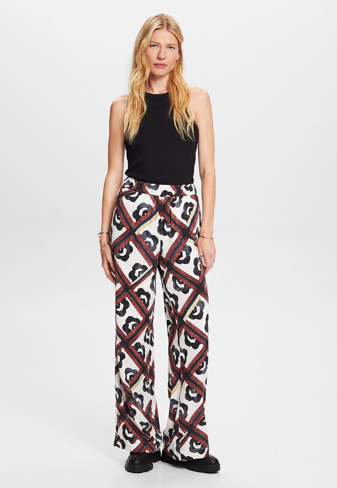 Pantalón Pierna Ancha Estampado Floral Mujer Esprit-2