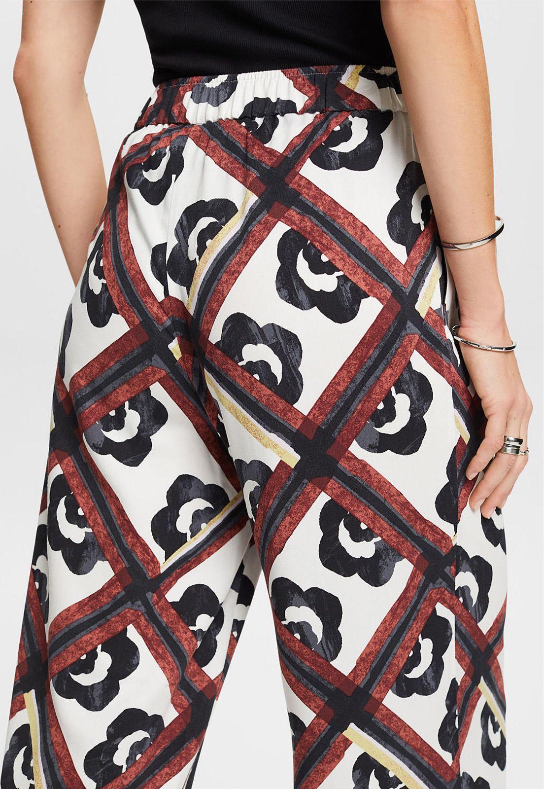 Pantalón Pierna Ancha Estampado Floral Mujer Esprit-3