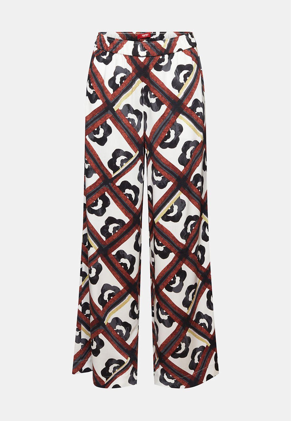 Pantalón Pierna Ancha Estampado Floral Mujer Esprit-4