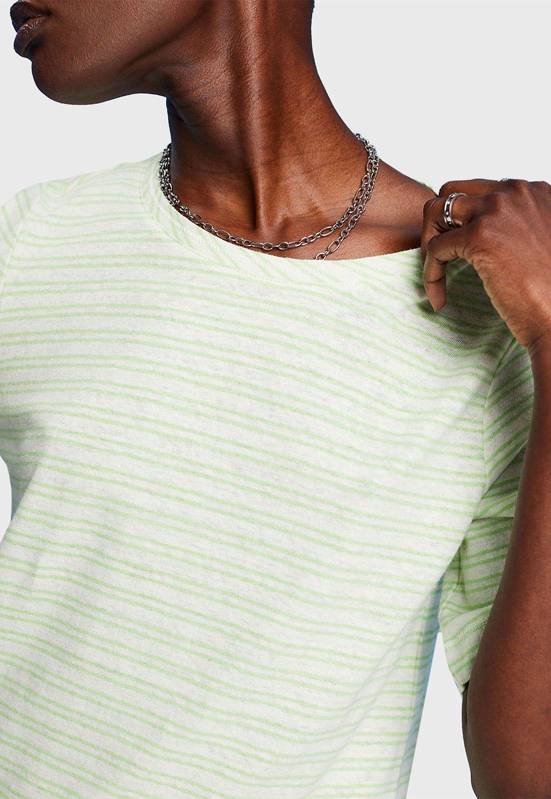 Polera Algodón y Lino a Rayas Mujer Esprit 033EE1K331-2