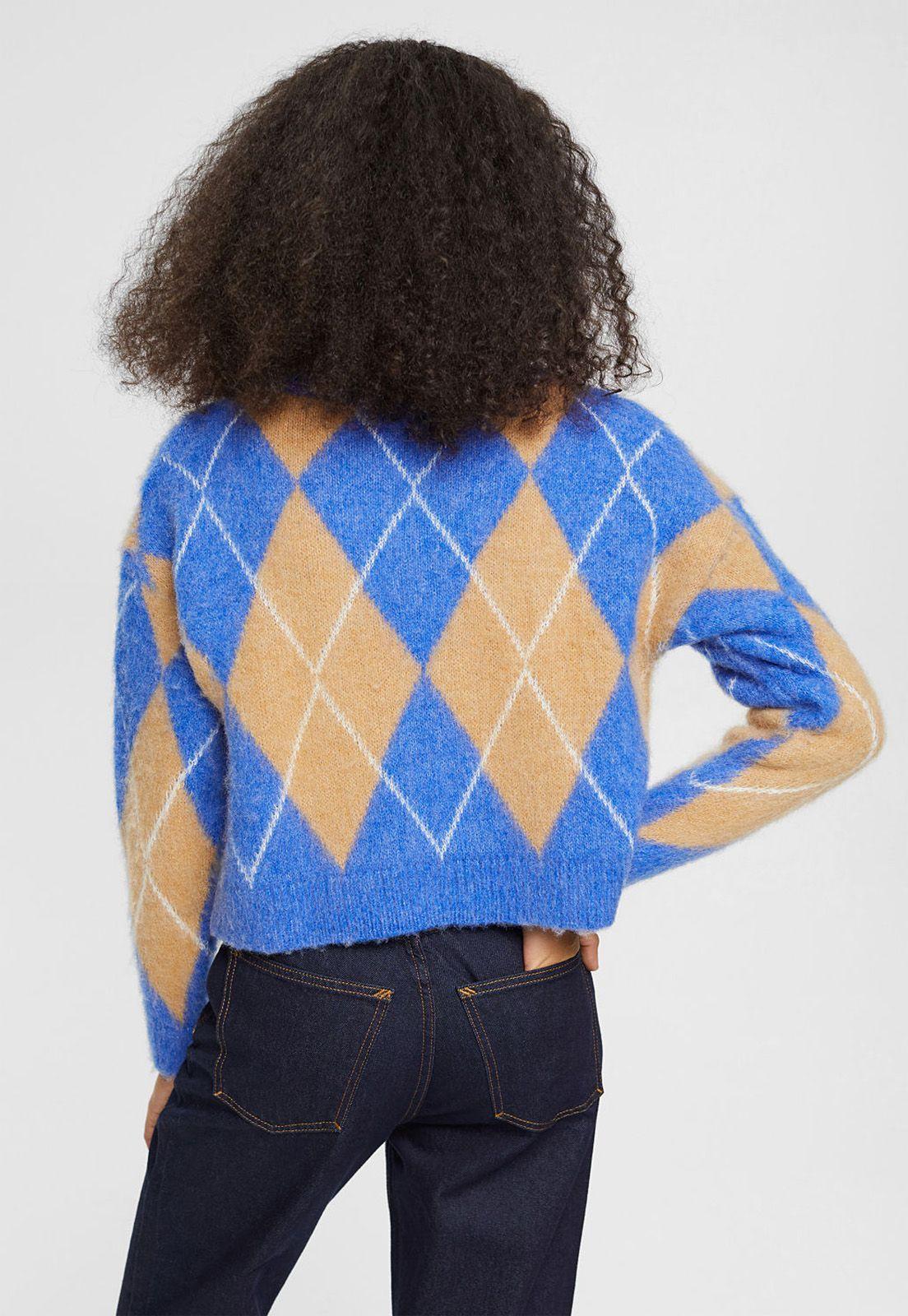 Sweater Con Diseño De Rombos Argyle Mujer Esprit-1