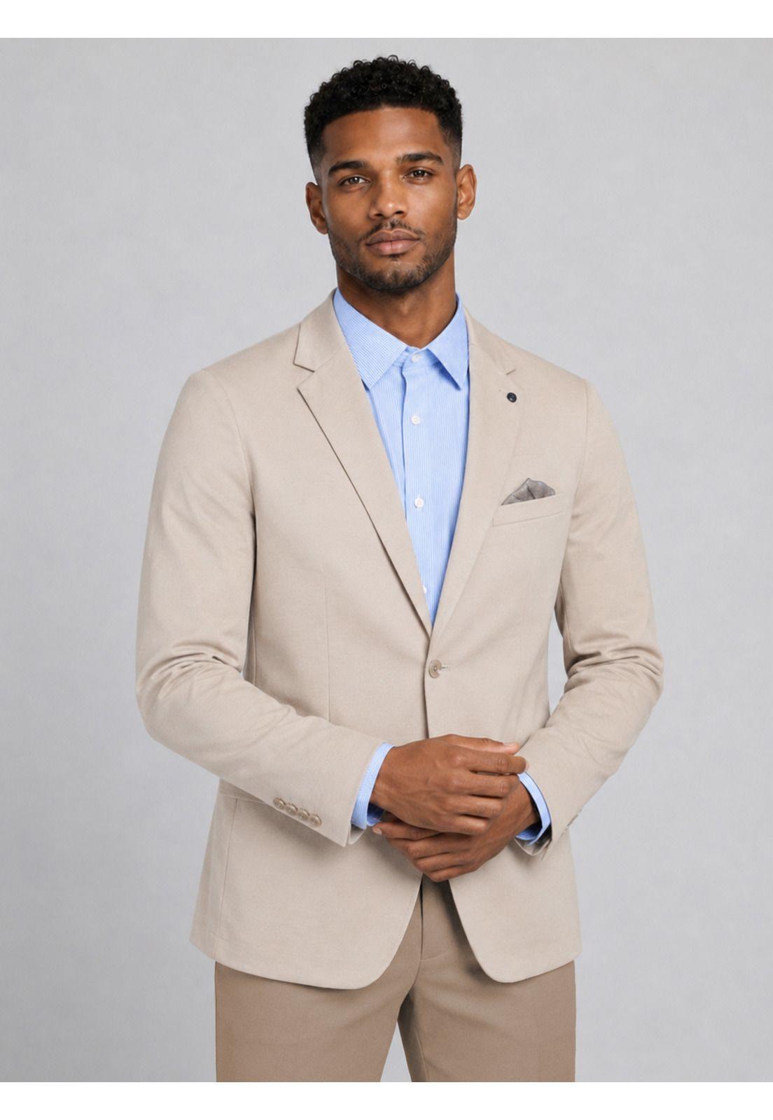 Blazer Poli Viscosa Spandex Tailored Fit Beige Van Heusen VHBZ603BE-0