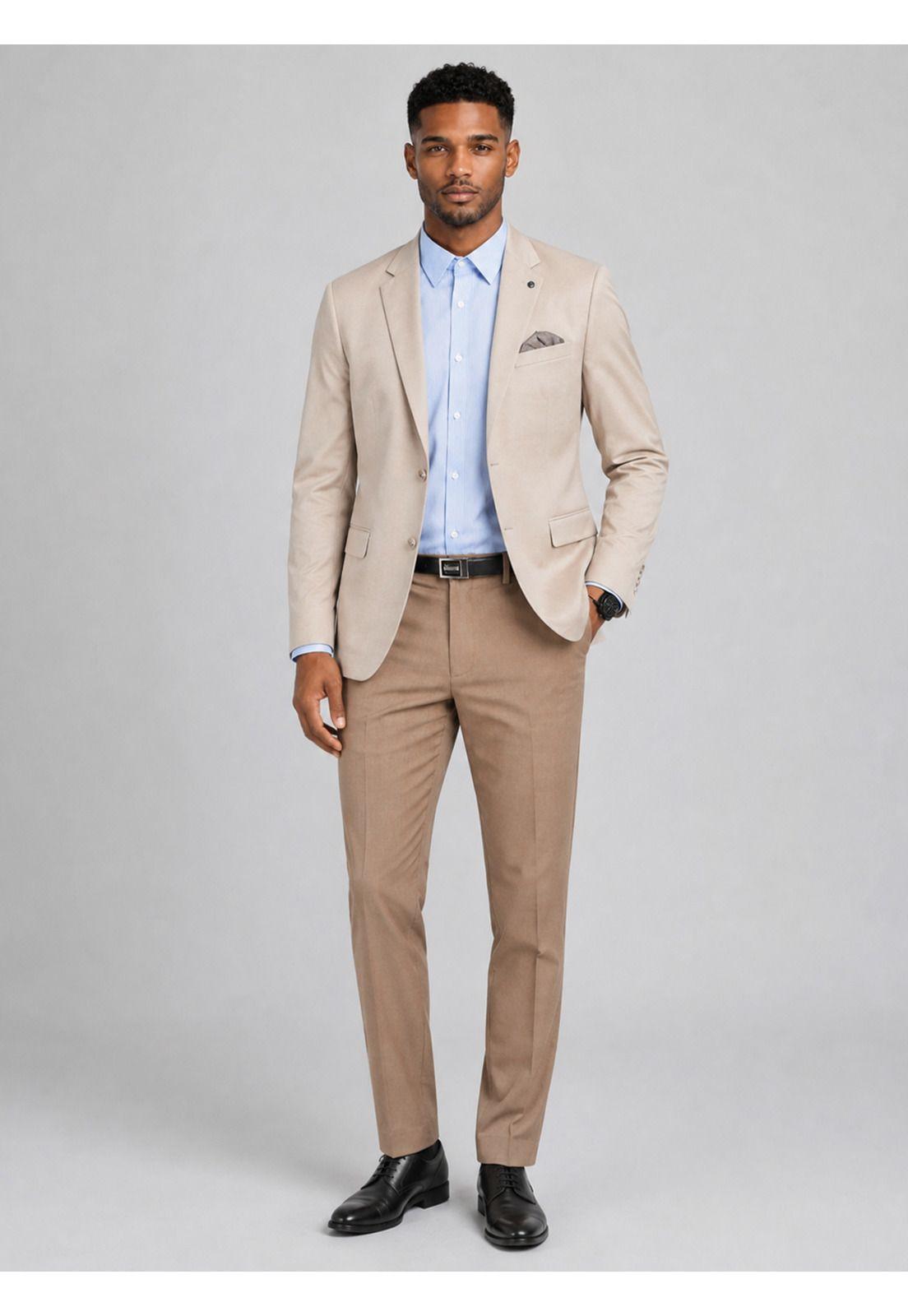 Blazer Poli Viscosa Spandex Tailored Fit Beige Van Heusen VHBZ603BE-3