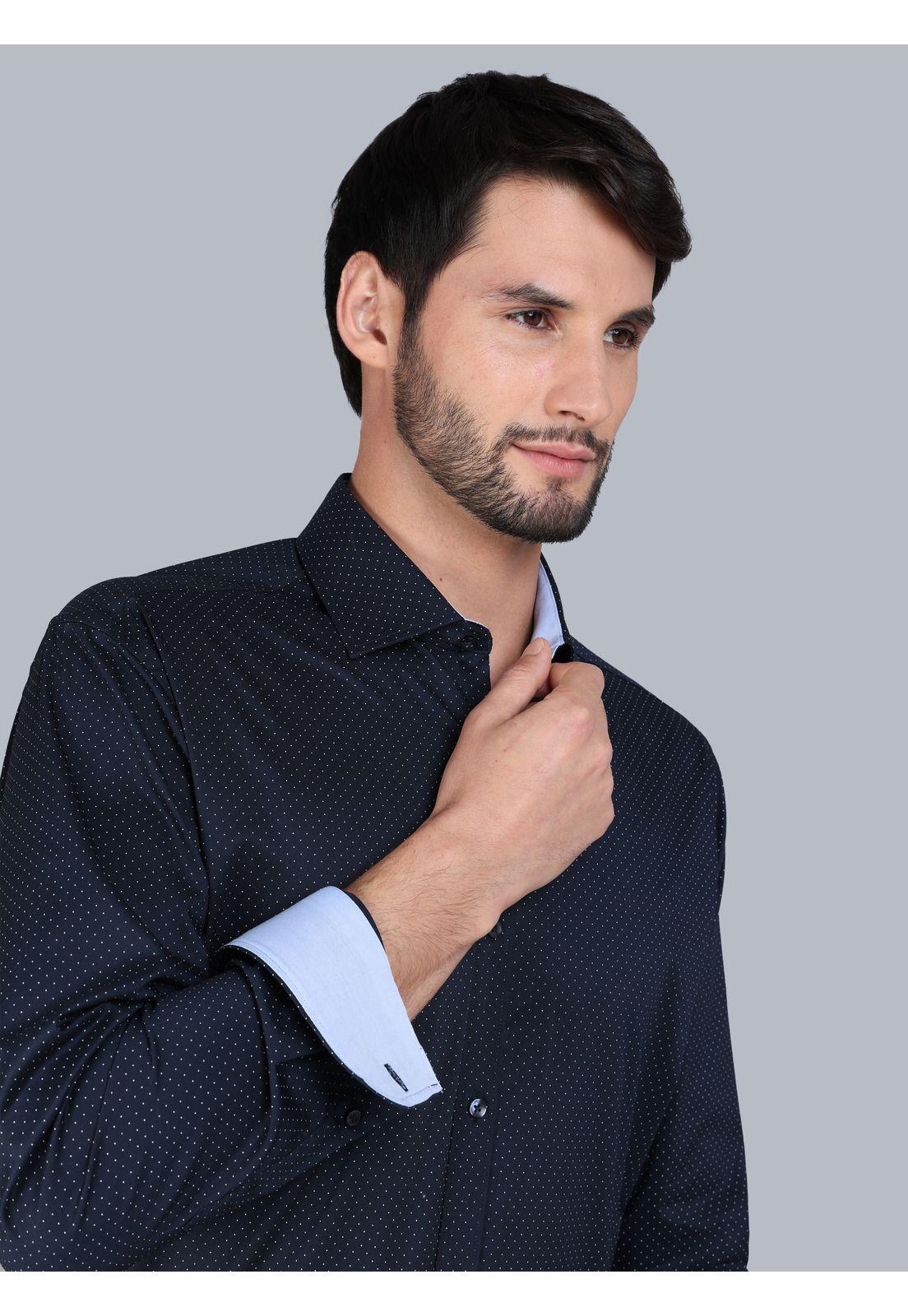 Camisa Formal Spandex Tailored Fit Azul Marino Arrow ARM0510AZ-3