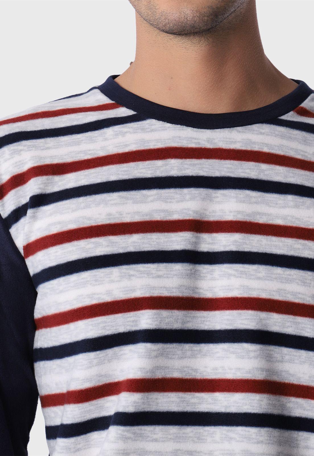 Pijama Polar Largo A Rayas Arrow-4