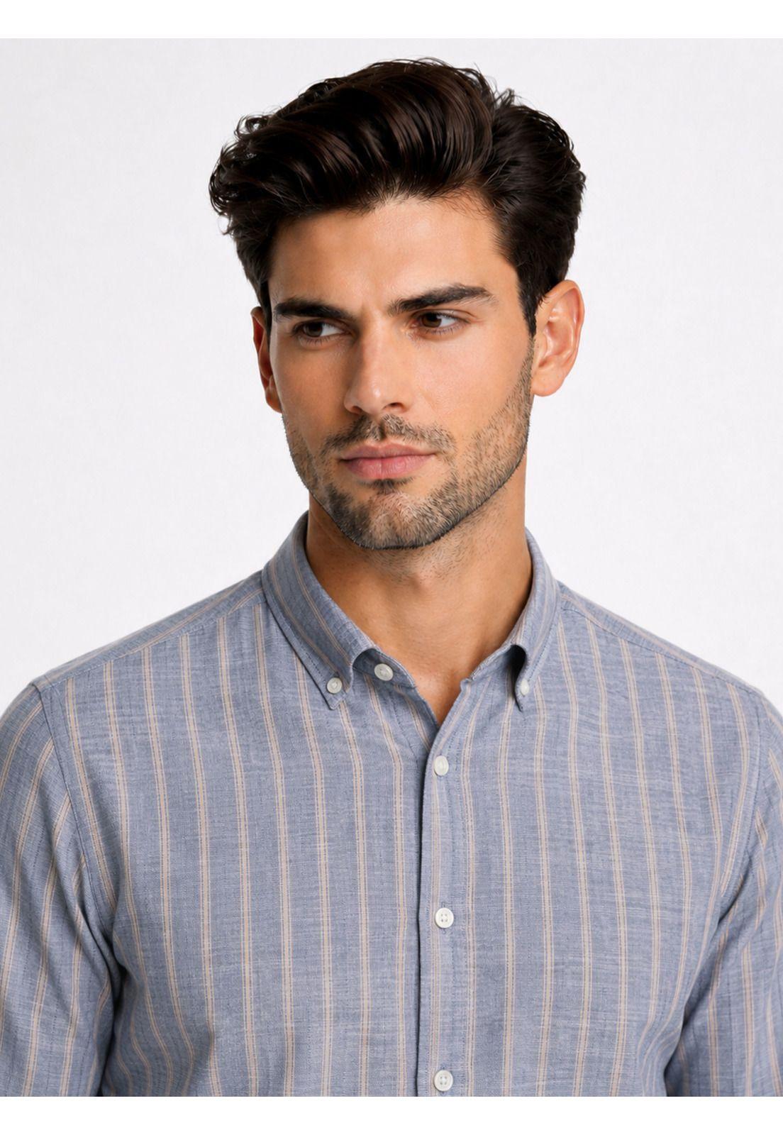 Camisa A Rayas Regular Fit Denim Piero Butti PBDVF12DE-2